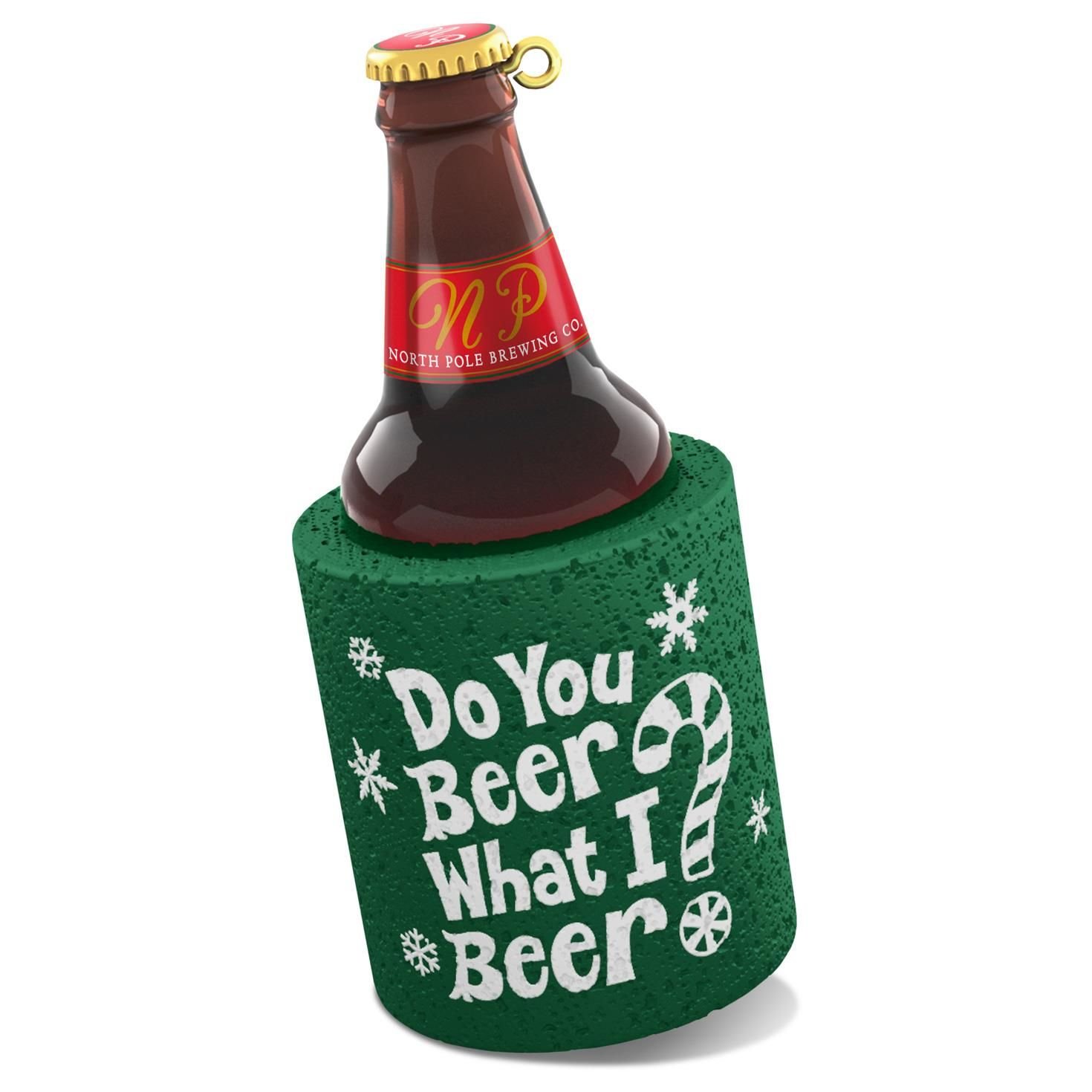 Hallmark 2016 'Do You Beer What I Beer?' Christmas Beer Ornament - Festive Holiday Decor for Beer Lovers, Perfect for Tree Decorating, Gift Giving & Home Bar Decoration