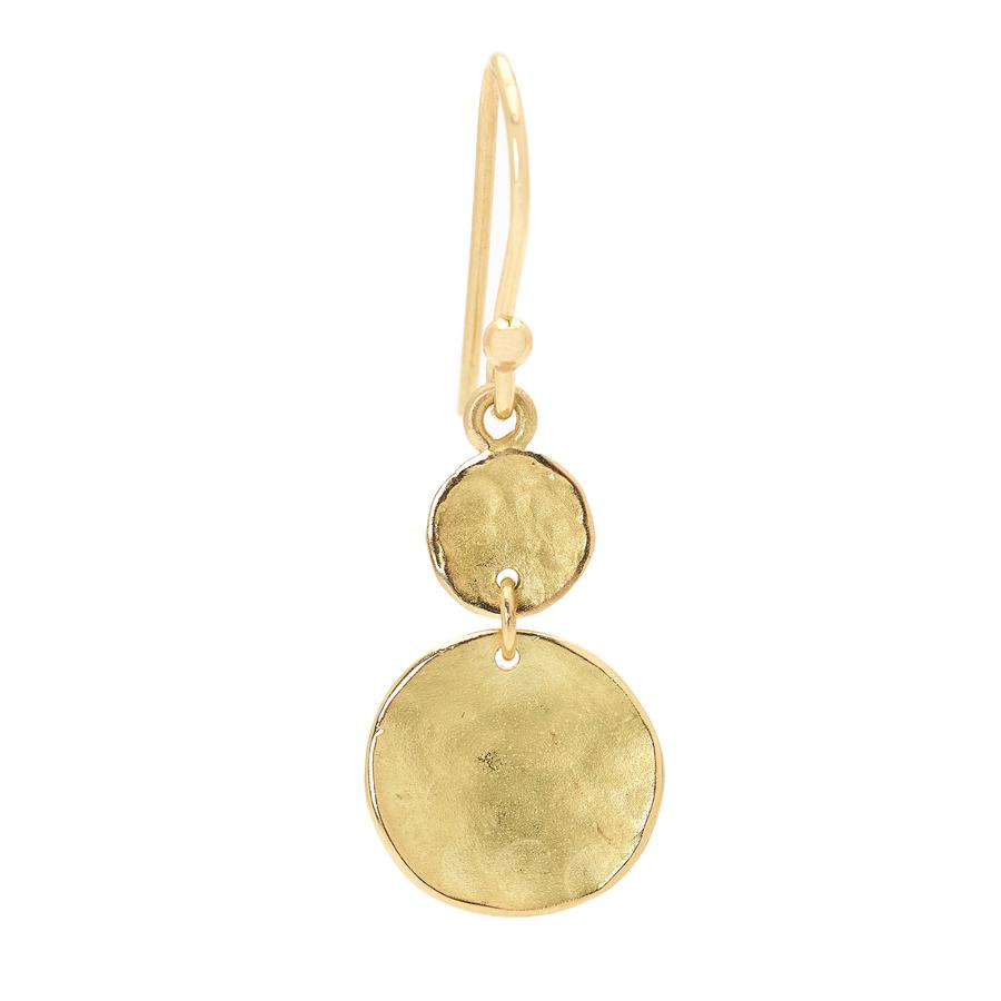 Double Hammered Disc Earrings for Women - Sterling Silver Boho Hoop Earrings - Perfect for Casual Wear, Date Night & Special Occasions