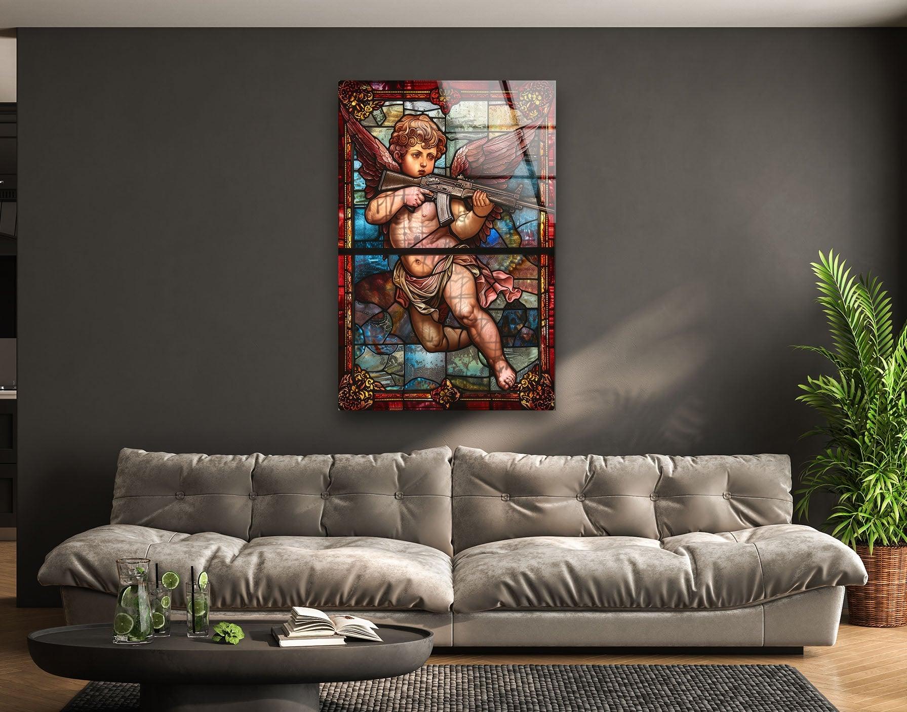Baby Eros Glass Wall Art - Elegant Nursery Decor for Baby Rooms & Kids Bedrooms | Perfect for Newborn Gifts & Baby Showers