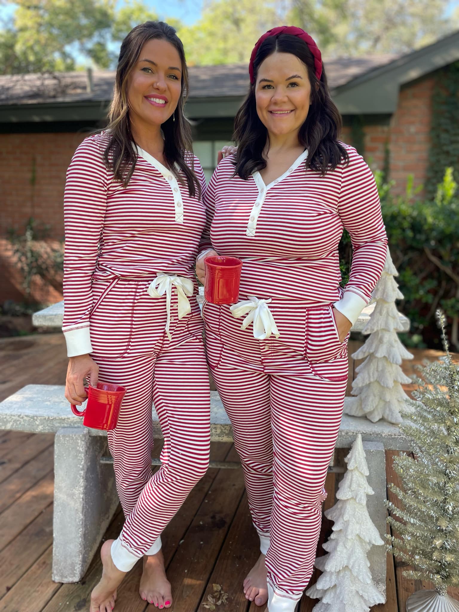 PREORDER: Women's Candy Striped Pajama Pants Set - Soft Cotton Sleepwear for Lounge & Bedtime - Cozy Nightwear for Relaxing at Home