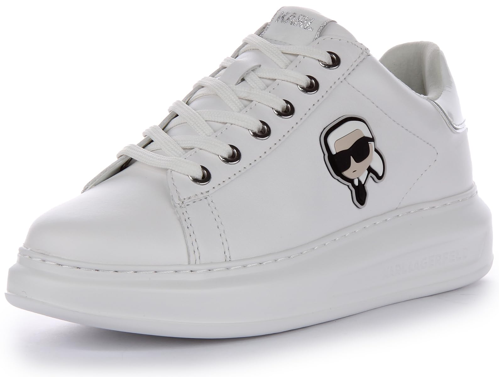 KARL LAGERFELD Kapri NFT Low Lace-Up Women's Sneakers in White & Pink | Fashionable Comfort for Casual Wear, Street Style & Everyday Outfits
