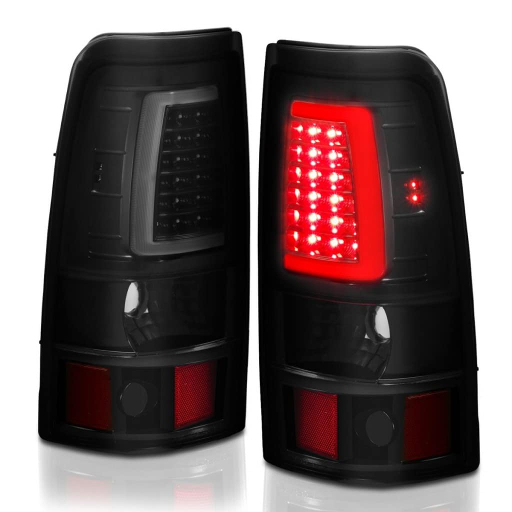 ANZO LED Tail Lights for Chevy Silverado 1500 HD 2003-2006 | Black Plank Style | Part# 311334 | Upgrade Your Truck's Rear Lighting for Night Driving & Enhanced Safety