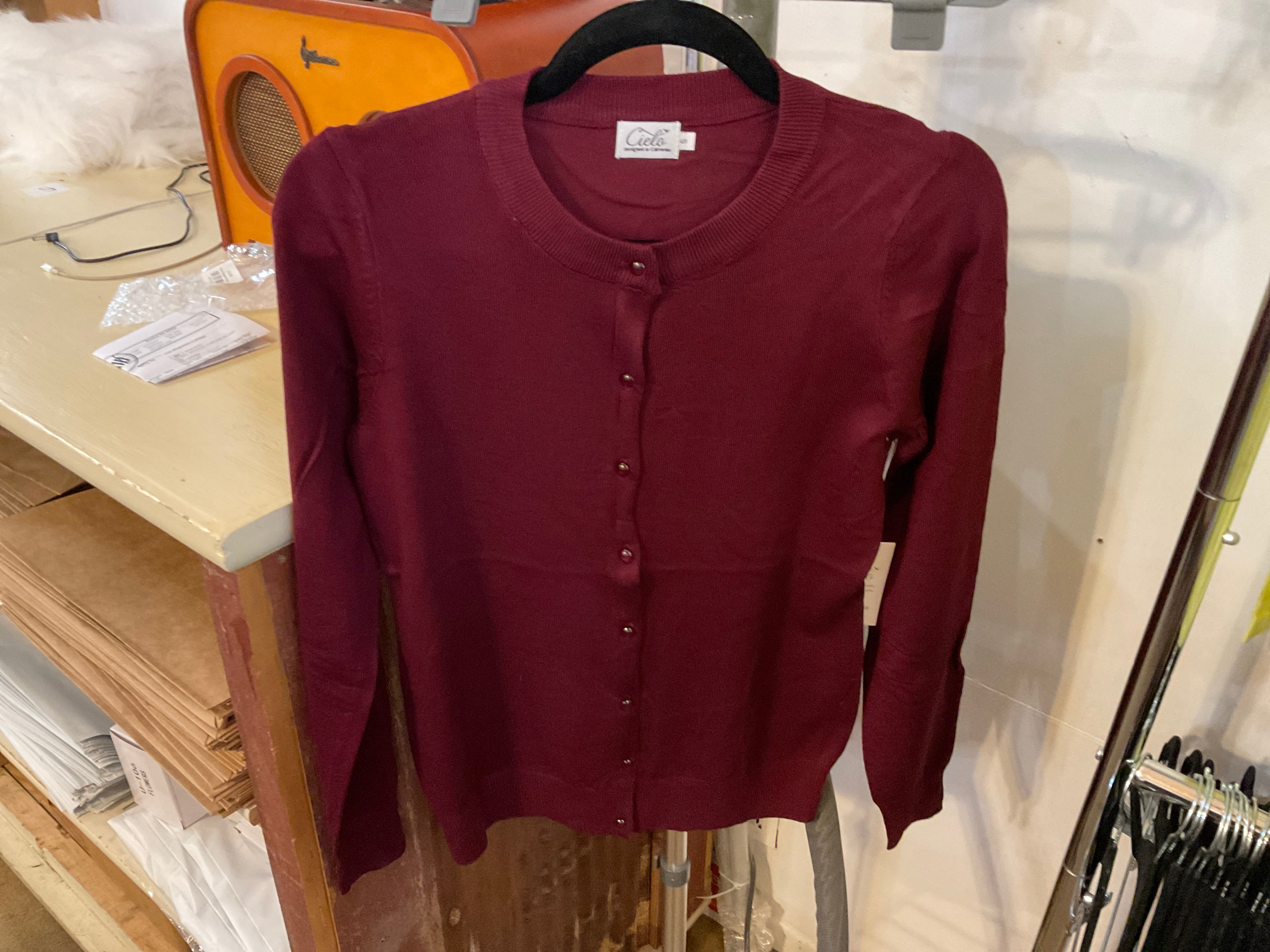 Stylish Burgundy Cardigan for Women - Soft Knit Long Sleeve Open Front Sweater | Perfect for Fall, Winter & Office Wear