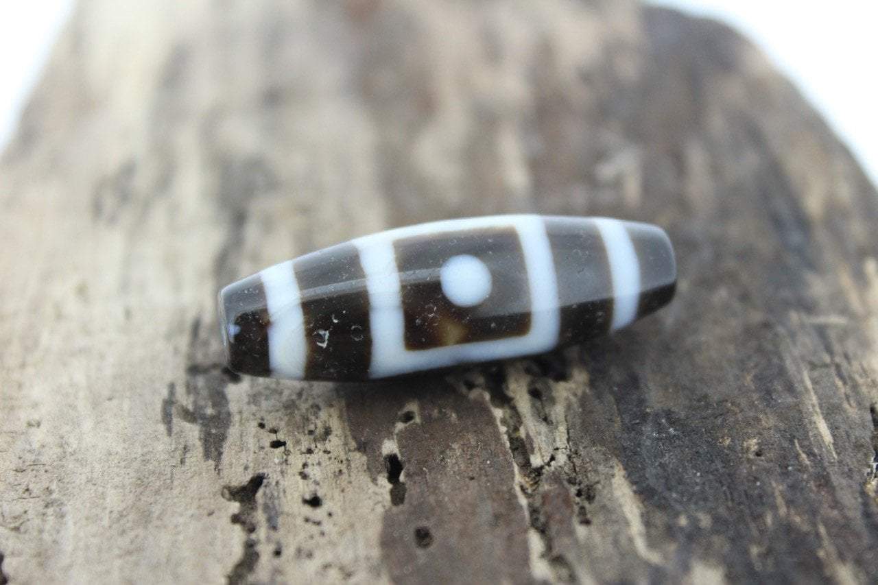 Authentic Tibetan Dzi Bead - Genuine Heaven and Earth Pattern for Protection & Good Luck | Spiritual Jewelry for Meditation, Energy Healing & Fashion Accessories