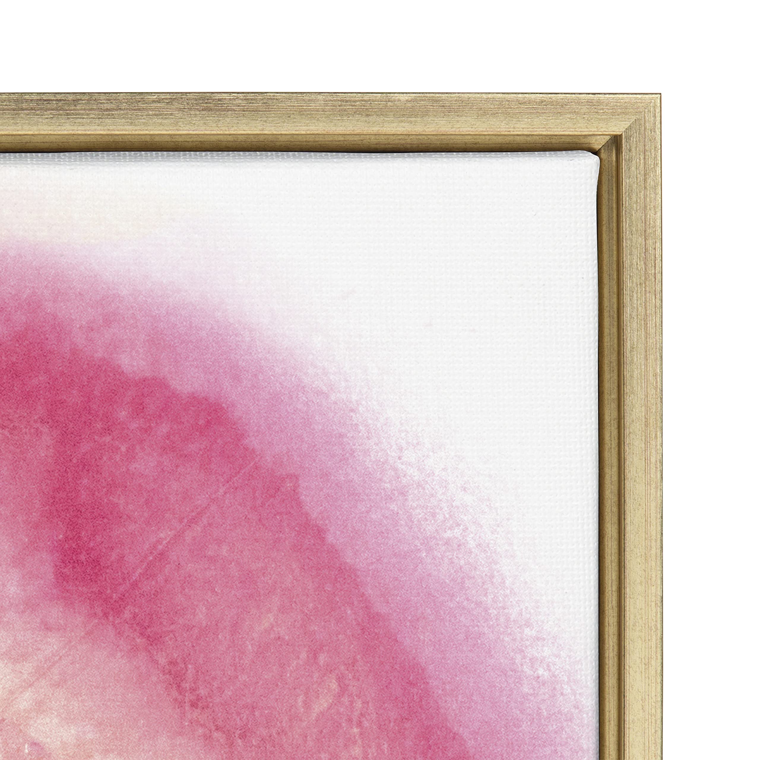 Kate & Laurel x Mentoring Positives Pink Golden Hour Framed Canvas Wall Art - 23x33 Inches Gold Feminine Abstract Painting - Perfect for Living Room, Bedroom & Office Decor