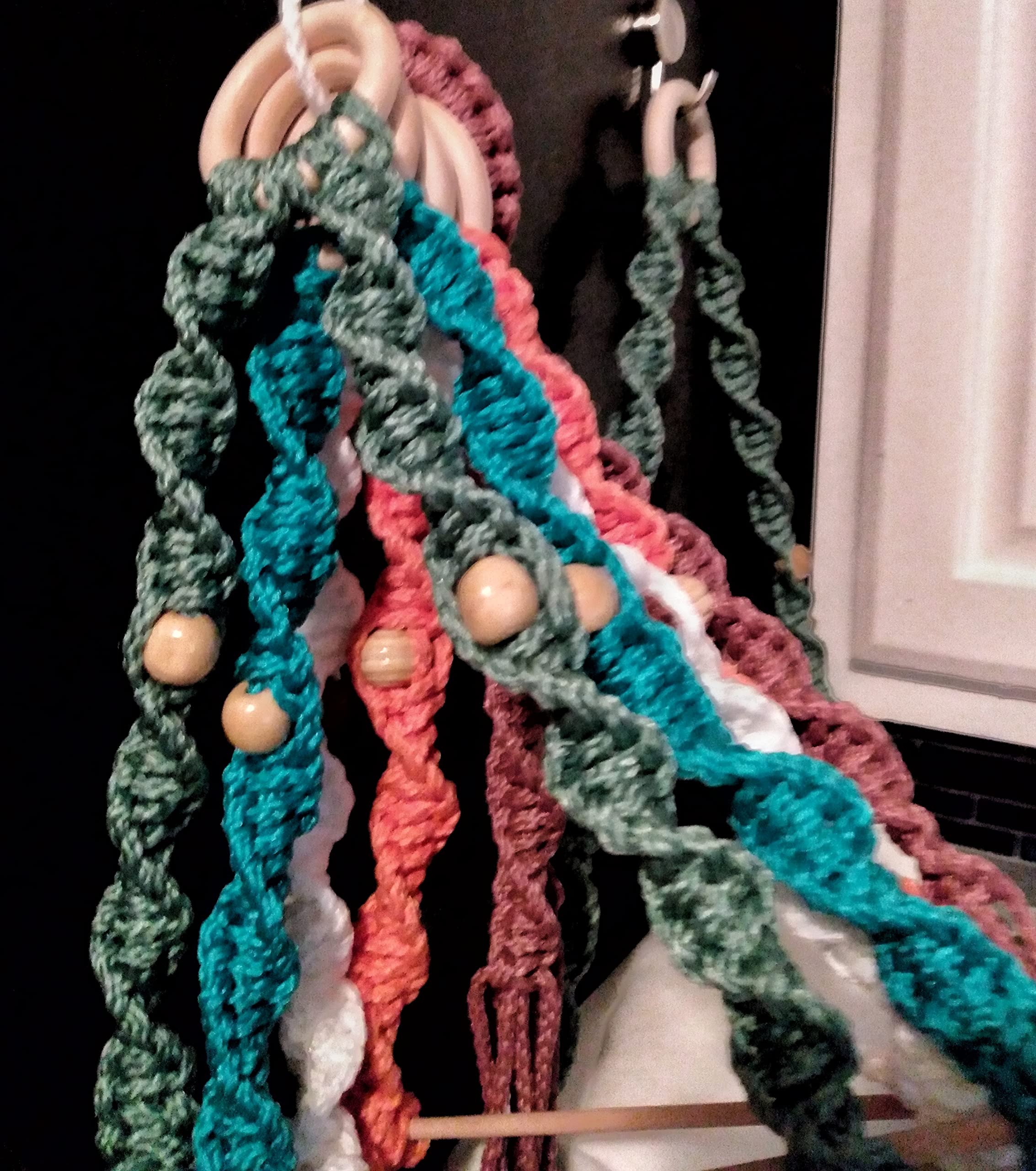 Macrame Paper Towel Holder - Boho Style Kitchen Hanger & Dispenser for Towels (Lambs Wool) | Perfect for Farmhouse, Rustic & Bohemian Home Decor