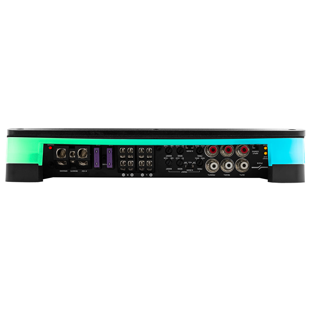 4 Channel Class D Amplifier 180W RMS @4 Ohm - Flush/Surface Mount with Acrylic Cover for Custom Car Audio Installation | Perfect for Trucks, Boats & Home Theater Systems