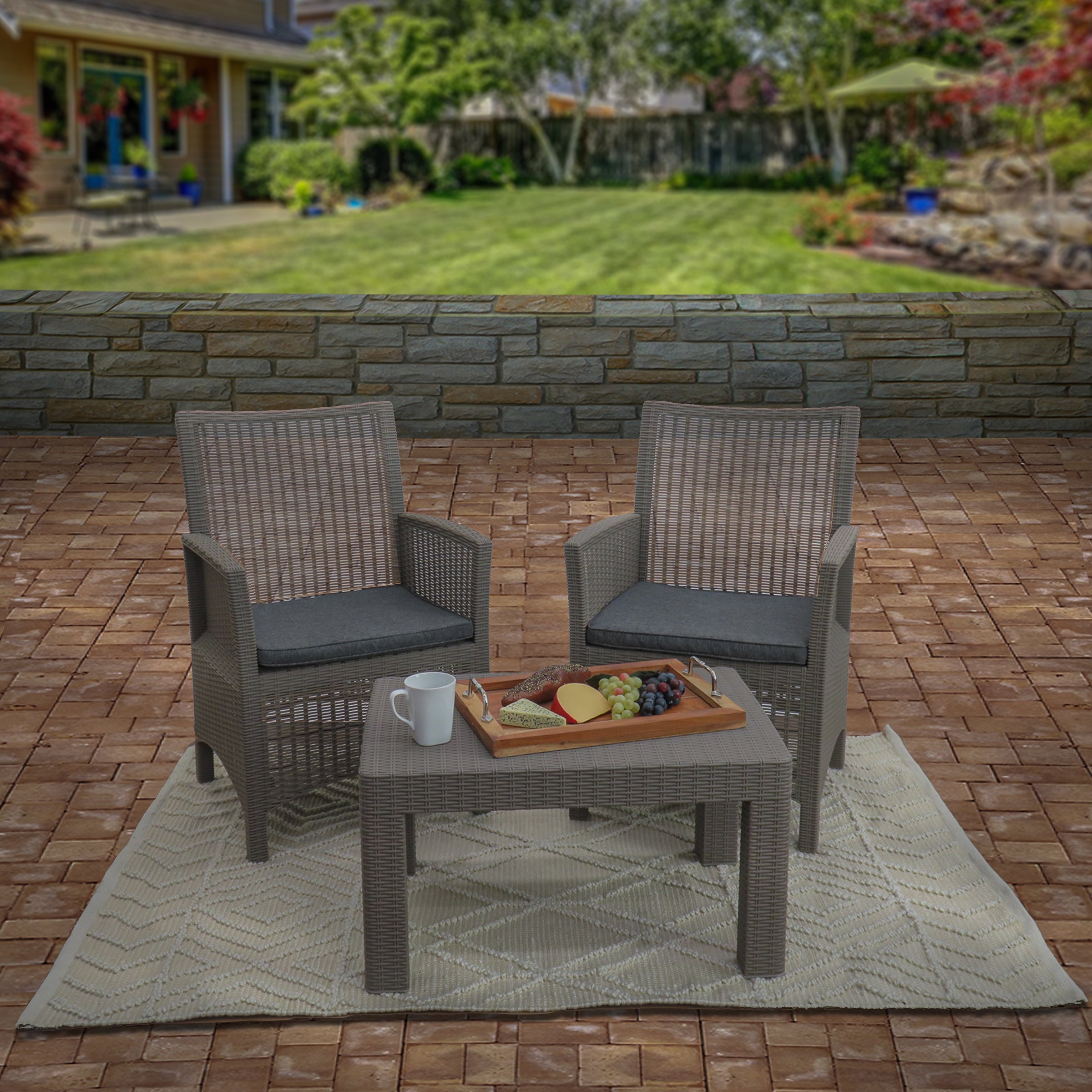 5x7 ft. Sand Hand Woven Outdoor Rug - Durable & Weather-Resistant Bohemian Style Rug for Patio, Deck, Garden, and Poolside - Perfect for Boho Home Decor