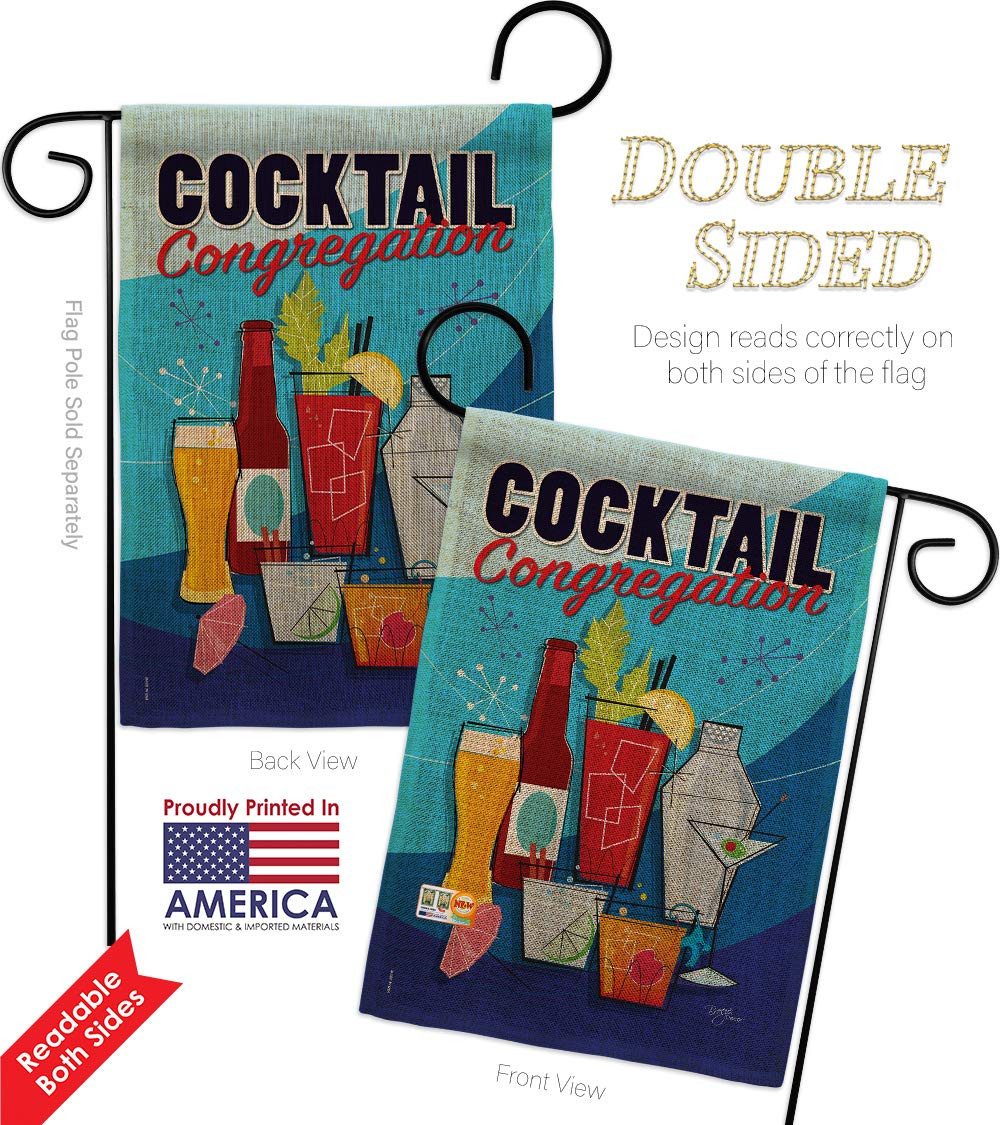 Tropical Cocktail Garden Flag Set - Double-Sided Summer Decor for Yard & Patio