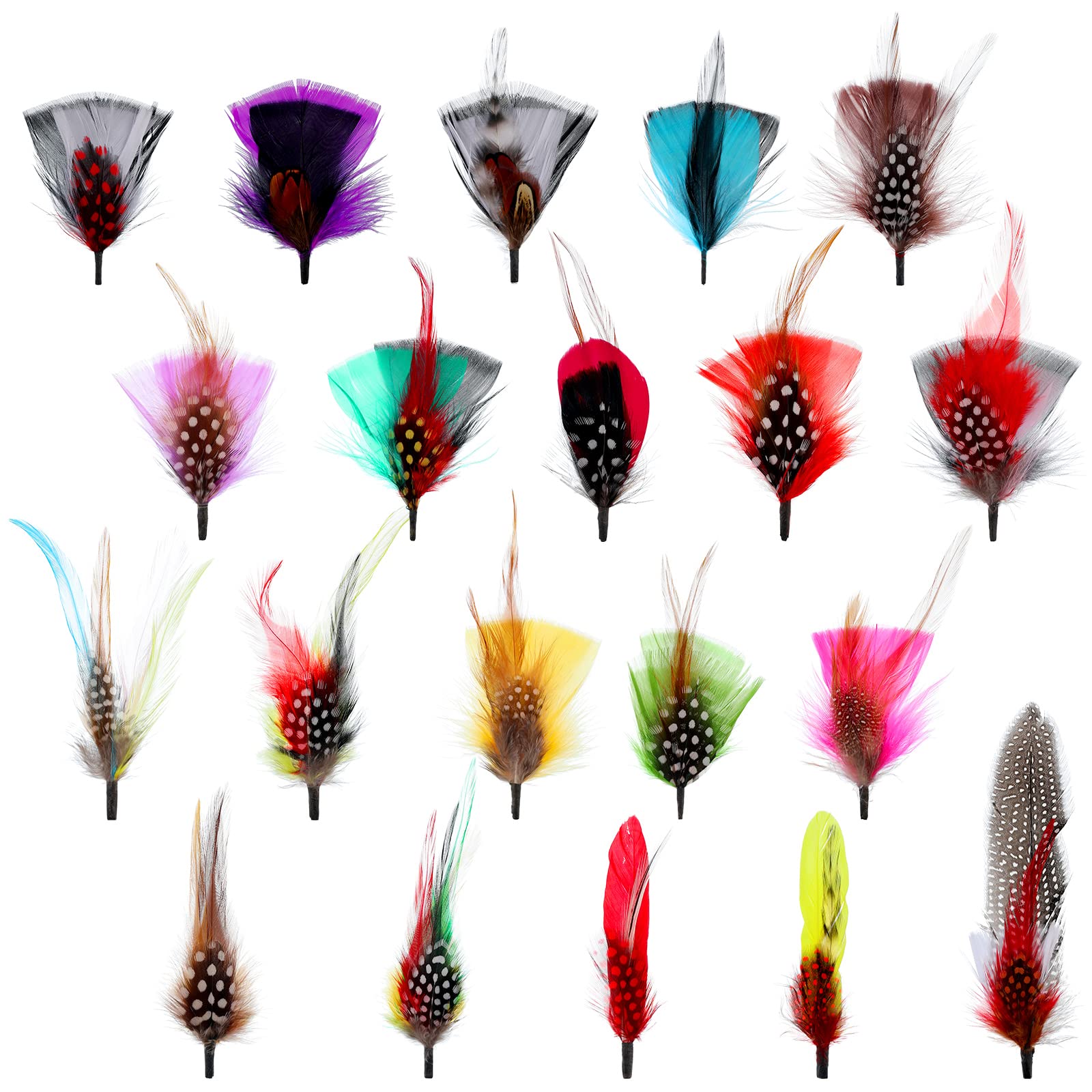 20 Pcs Colorful Real Hat Feathers Accessories for Men & Women - Assorted Feathers for Hats, DIY Crafts, Costume Parties & Bohemian Fashion