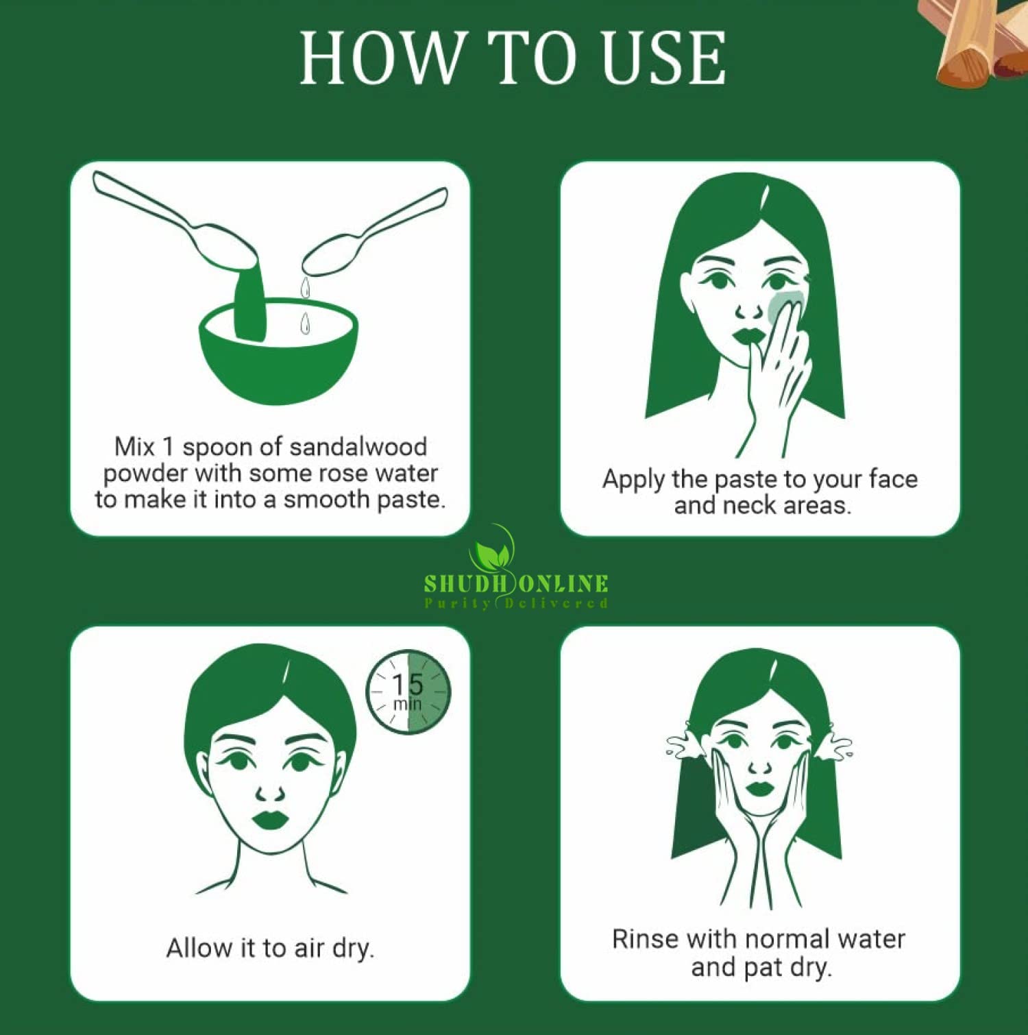 Pure Organic Sandalwood Powder for Face & Skin Care - 100% Natural Chandan Powder for Pooja, DIY Face Masks & Aromatherapy - 100g | Perfect for Skincare Routine, Religious Ceremonies & Relaxation