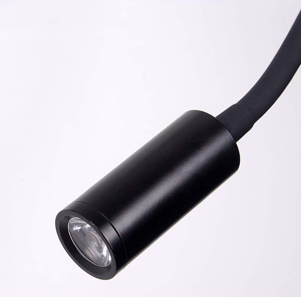 Adjustable LED Bedside Reading Light - 3W 3000K Flexible Wall Mounted Sconce Lamp with Switch for Bedroom (Black) | Perfect for Night Reading, Nursing, and Relaxing in Bed