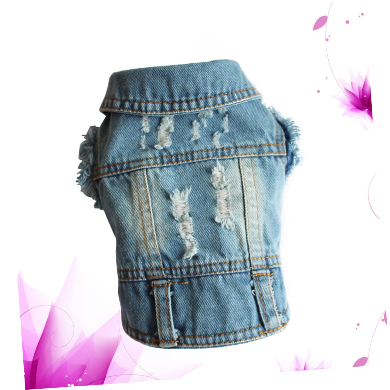 Kisangel Small Dog Denim Vest - Weatherproof Puppy Jacket for Cold Weather, Stylish Pet Outfit for Daily Walks & Outdoor Adventures