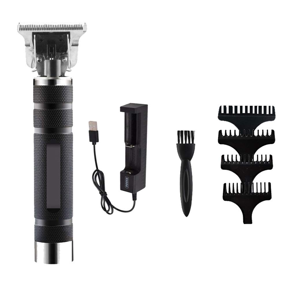 Professional Cordless T-Blade Hair Clipper - Rechargeable Barber Trimmer for Men, Bald Head Outliner, Hair Carving & Detailing - Black (Ideal for Home Grooming, Barbershop & Travel Use)