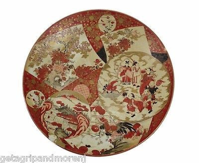 Antique Japanese Kutani Ceramic Plate - 19th Century Hand-Painted Collectible Art Piece for Home Decor & Display