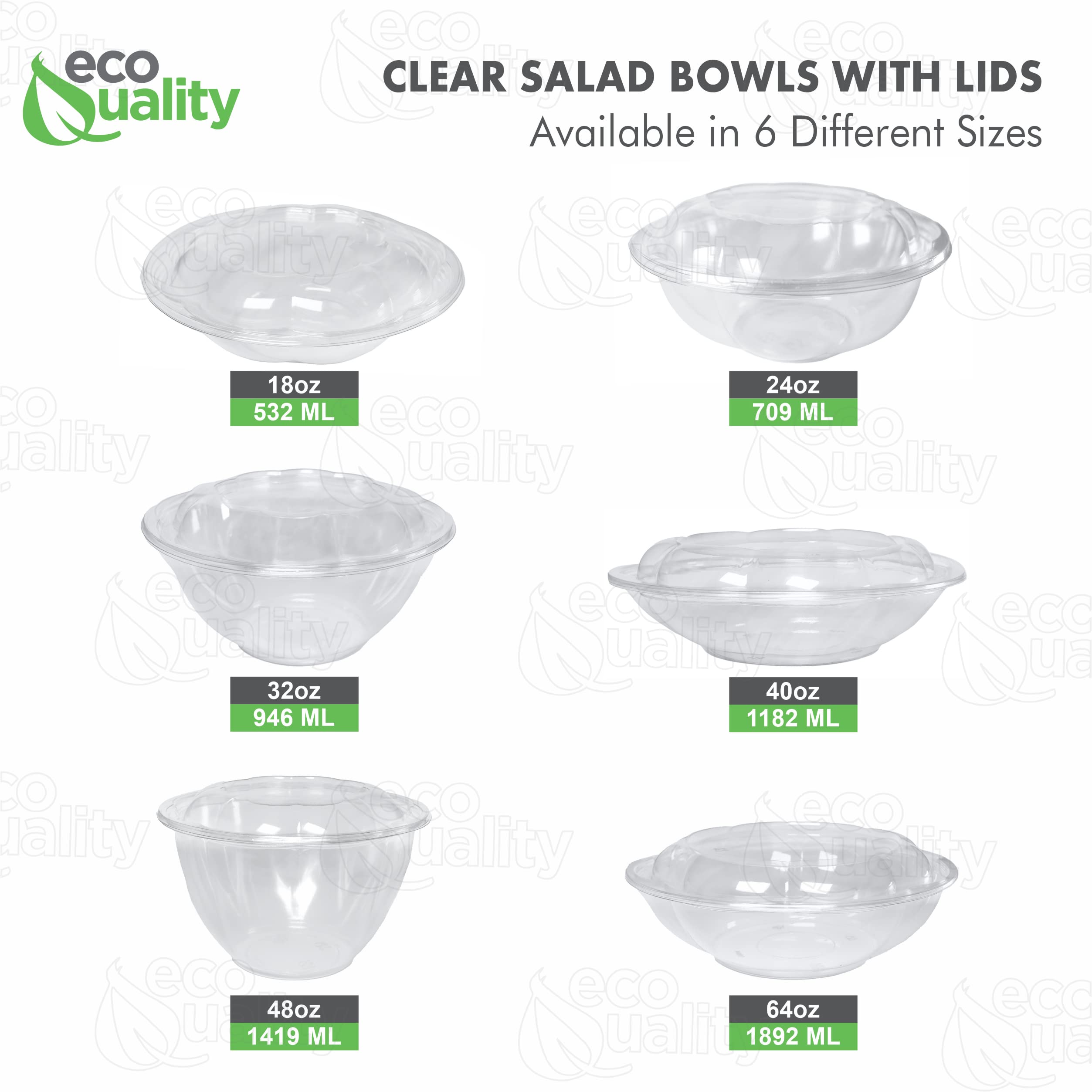 18oz Clear Disposable Salad Bowls with Lids (600 Pack) - Airtight Leak-Proof Plastic Food Containers for Meal Prep, Lunch To-Go, Salads, Fruits, Snacks | Fresh-Keeping Rose Bowl Containers | Perfect for Office Lunches, Picnics, Catering & Party Food Storage