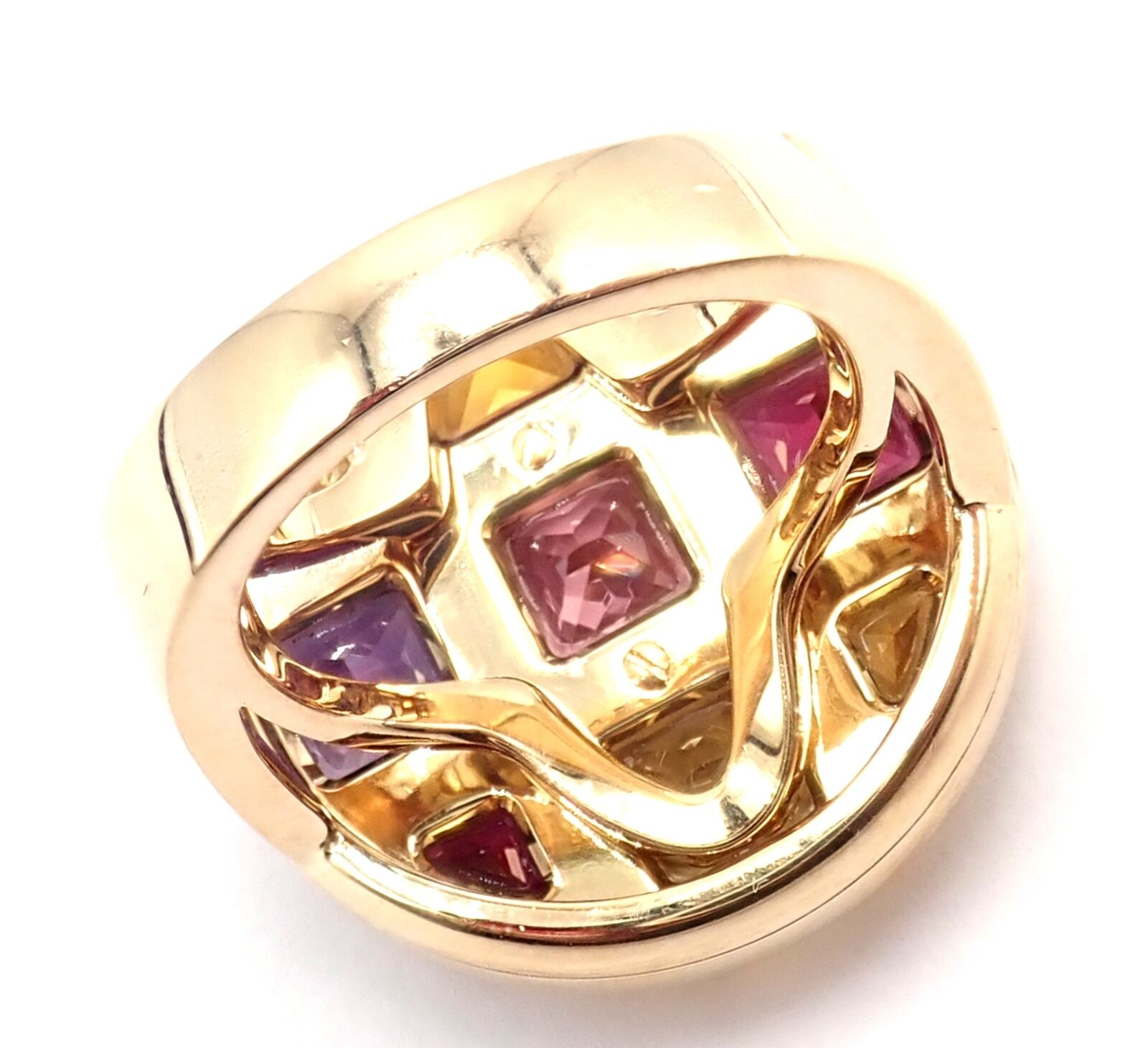 Authentic Cartier Pasha 18k Yellow Gold Ring with Amethyst, Citrine, Garnet & Tourmaline Gemstones | Luxury Jewelry for Women, Gift for Anniversary, Wedding & Special Occasions