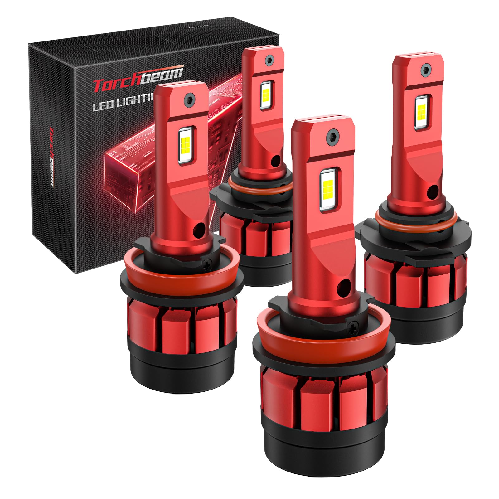 Torchbeam 9005/HB3 H11/H8/H9 LED Fog Light Bulbs - 56000LM Super Bright White Light with Turbo Cooling Fan - Easy 5-Minute Installation, Non-Polarity, Plug and Play - Pack of 2 - Perfect for Off-Roading, Night Driving & Foggy Conditions