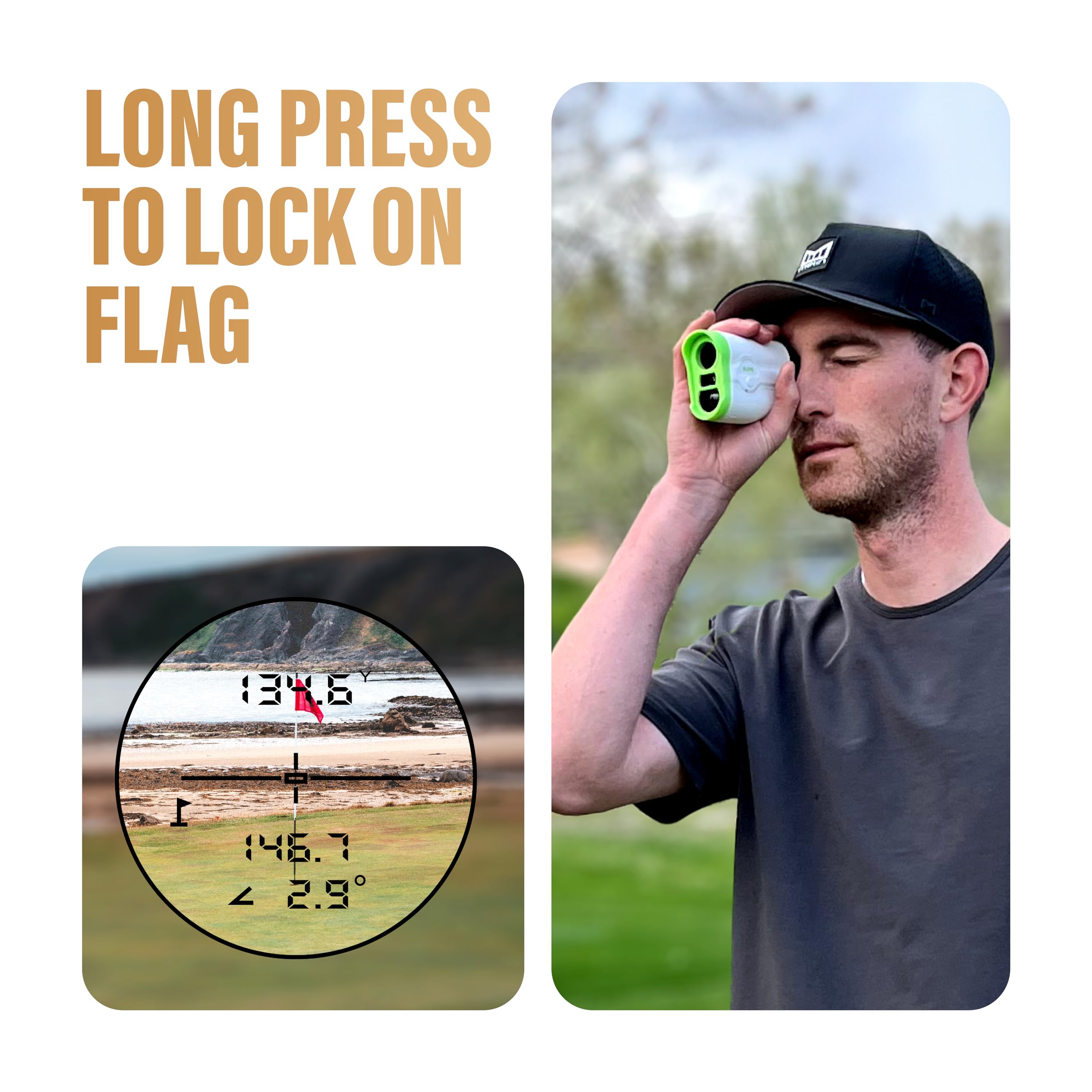 PINSHOT PRO Golf Rangefinder with Slope & Magnet - 6.5X Magnification Laser Distance Finder - High Precision Flag-Lock Technology for Accurate Yardage - Perfect Golf Accessory for Tournaments & Practice - Ideal for Golfers, Hunters & Outdoor Enthusiasts