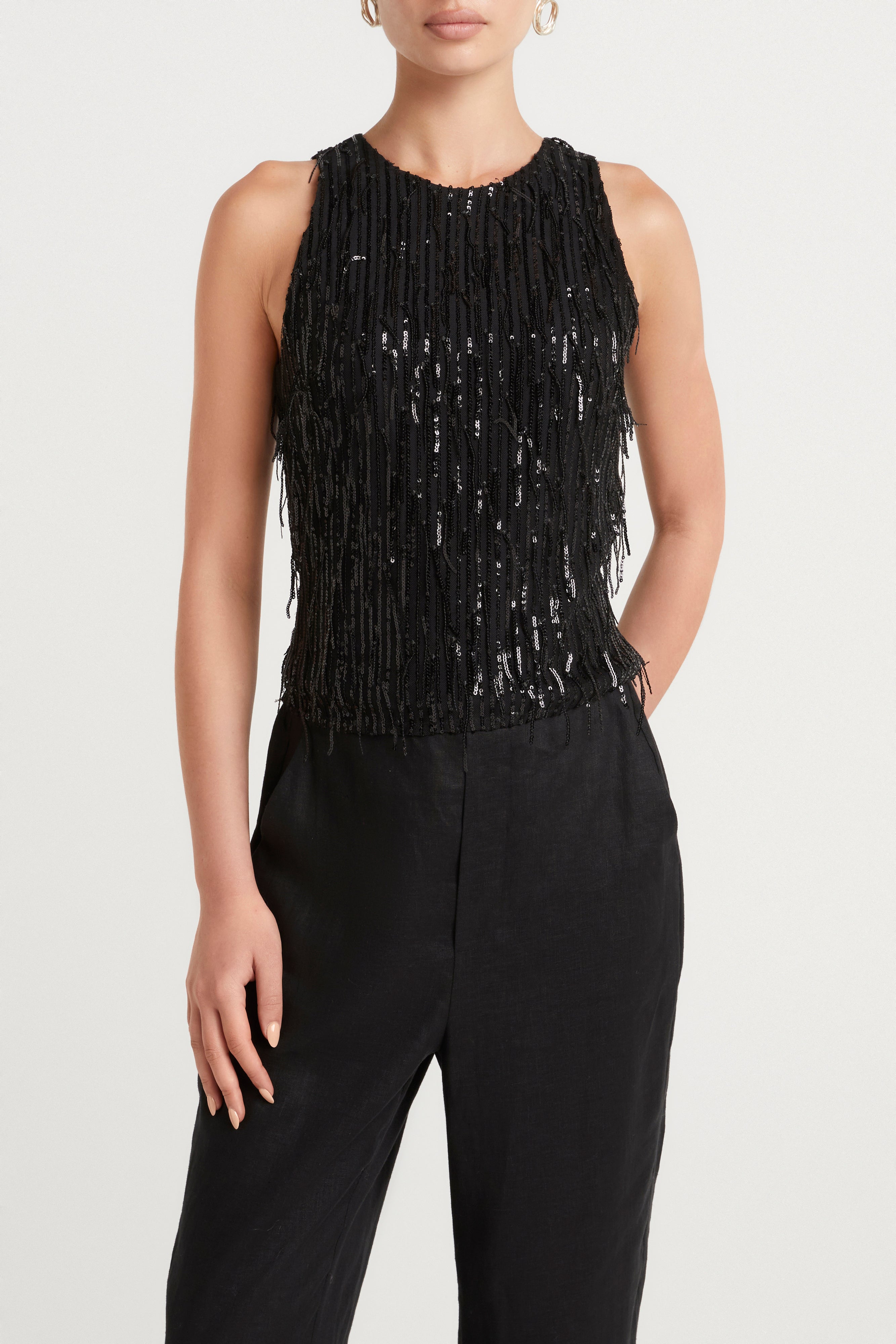 Husk Helena Top for Women - Black Sleeveless Blouse for Casual & Office Wear | Summer Fashion Essential