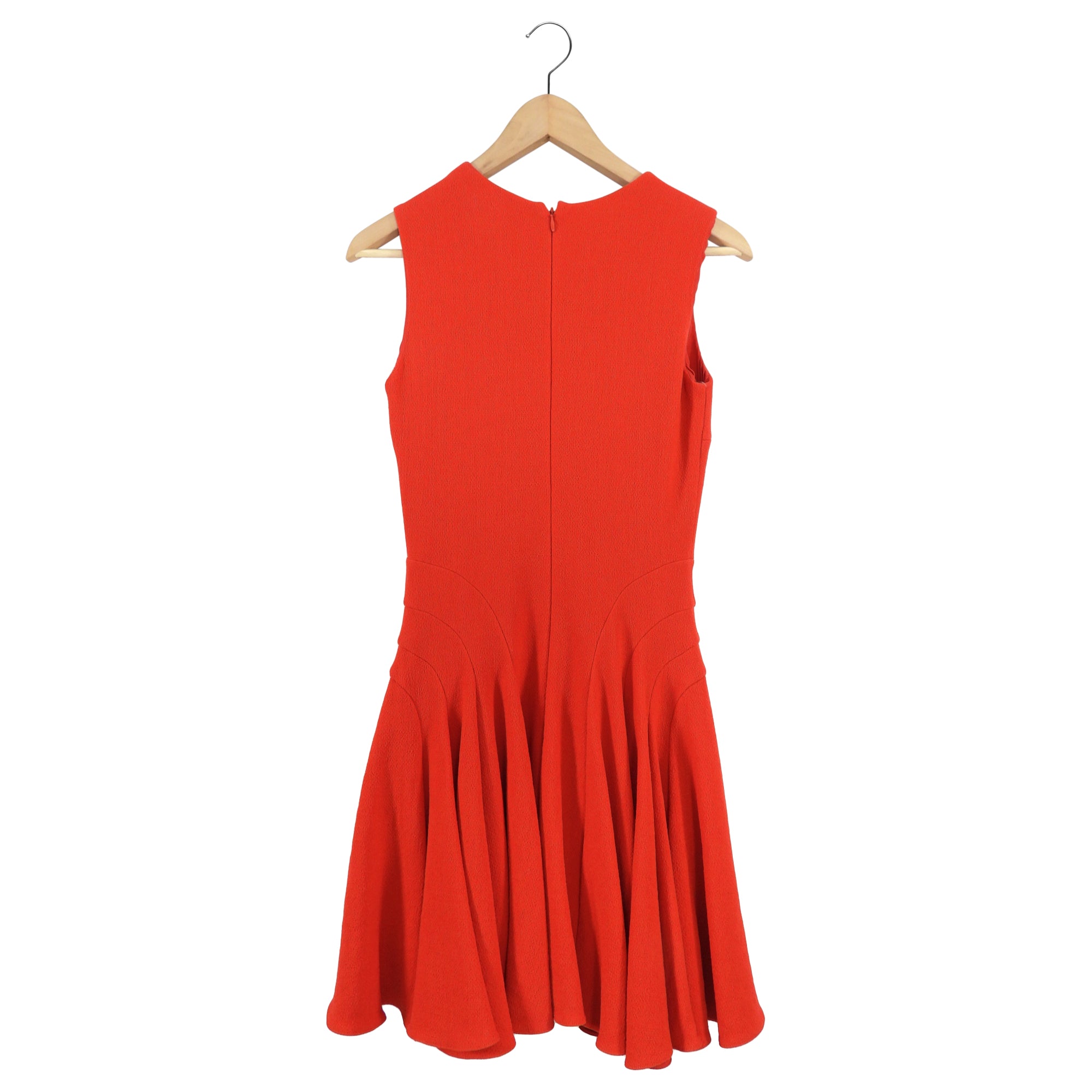 Christian Dior Red Crepe Wool Sleeveless Dress - Size US 4 | Luxury Women's Evening Gown for Parties, Weddings & Special Occasions