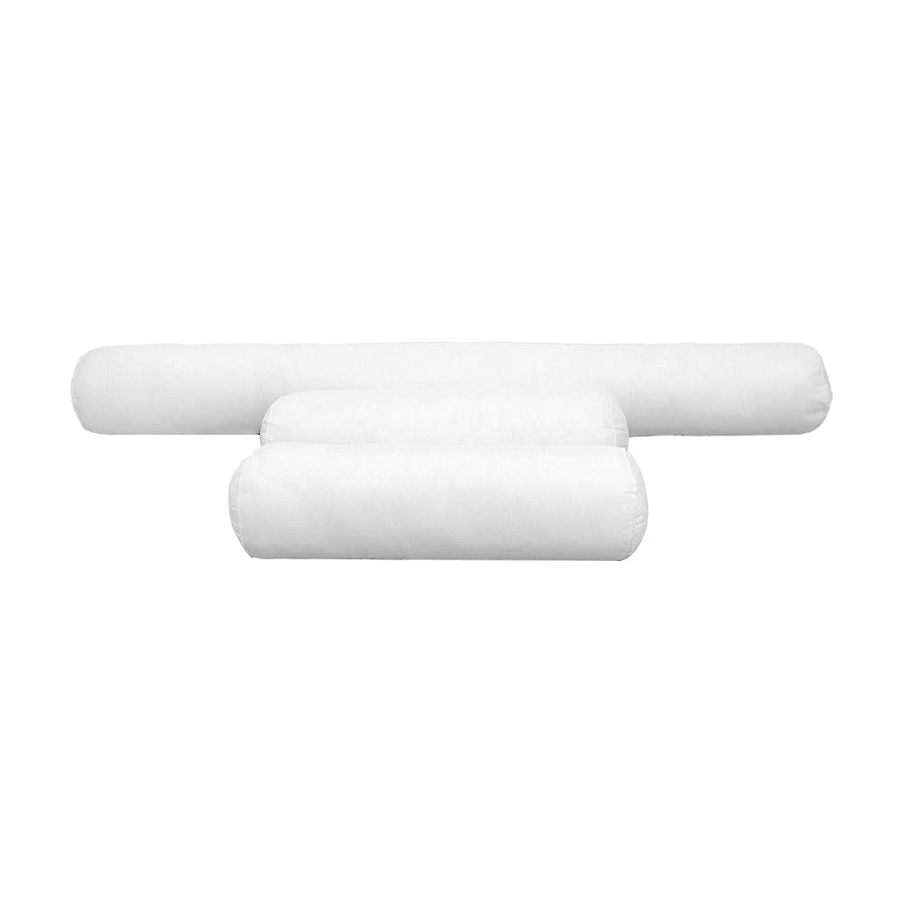 Full Size Bolster Pillow Cushion with Polyester Fiberfill - Support Pillow for Back, Neck & Legs - Perfect for Bed, Sofa, Yoga & Meditation - Style 6 Insert ONLY
