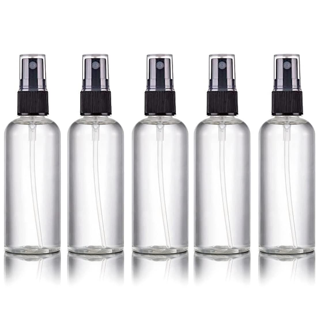 M.C. PIPWALA 6-Pack 100ml Refillable Fine Mist Spray Bottles - Transparent Empty Bottles for Face Moisturizer, Hair Care, Plants, Electronics Cleaning & Travel Essentials | Perfect for Skincare, Home & Travel Use