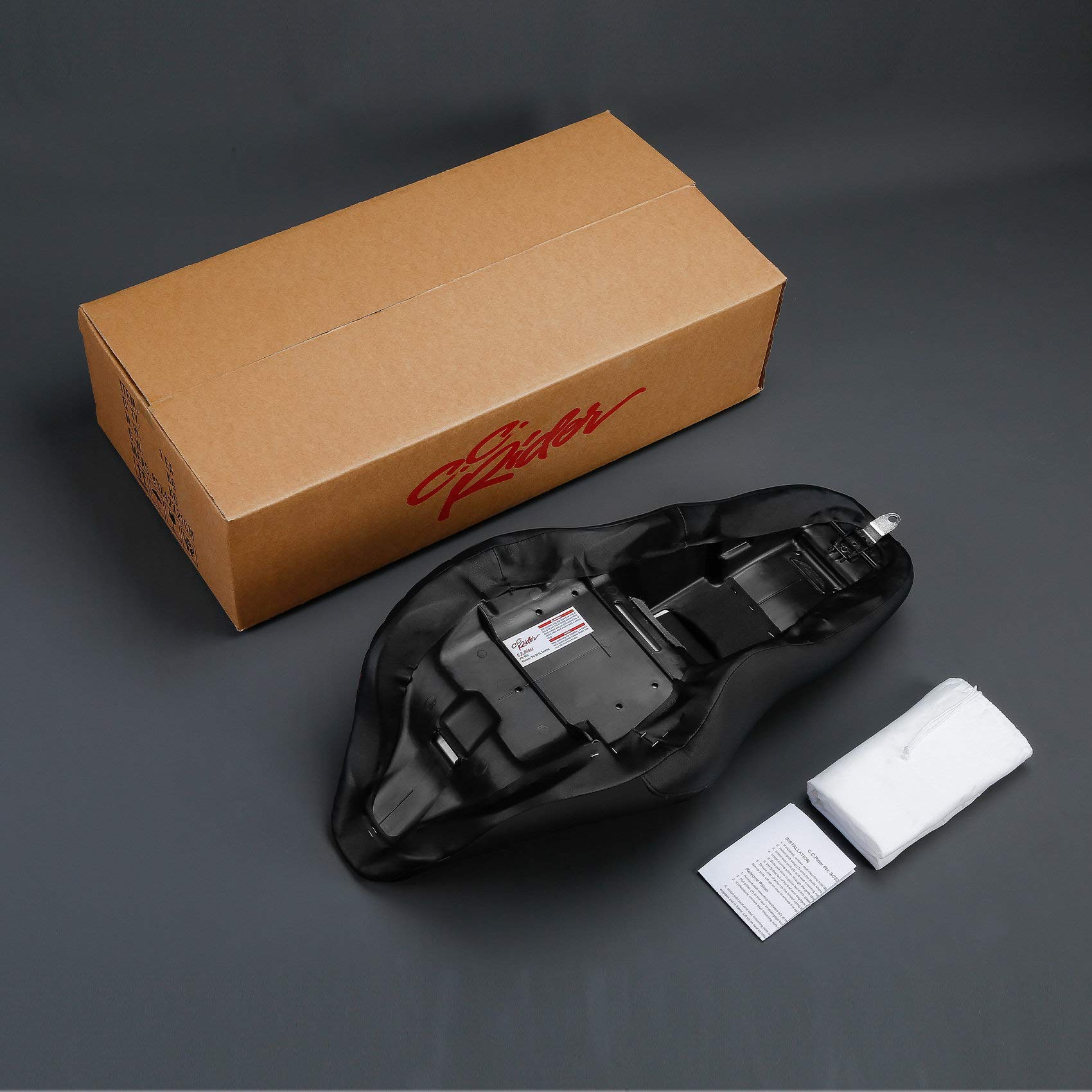 C.C.Rider One-Piece Seat for Harley Davidson Touring Models (Road King, Street Glide, Electra Glide, Road Glide) 2009-2023 - Comfortable Driver & Passenger Motorcycle Seat for Long Rides and Cruising