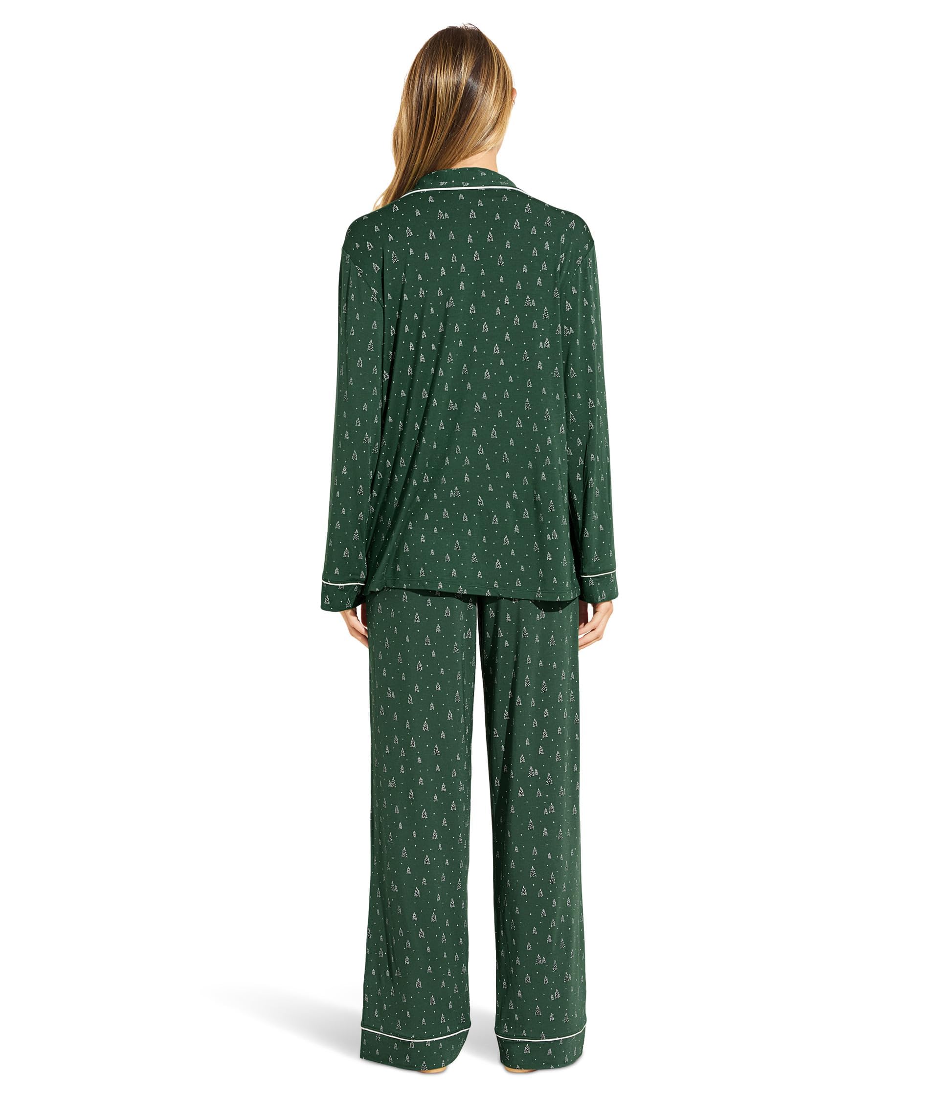Eberjey Women's Gisele Printed Long Sleeve Pajama Set - Soft Cotton Sleepwear for Women, Comfortable Loungewear for Relaxing at Home or Travel