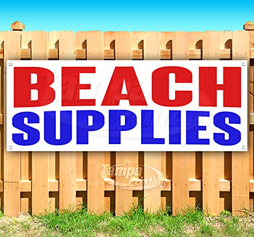 13 oz Heavy-Duty Vinyl Beach Banner with Metal Grommets - Single-Sided Non-Fabric Outdoor Sign for Pool Party, Beach Wedding & Summer Events