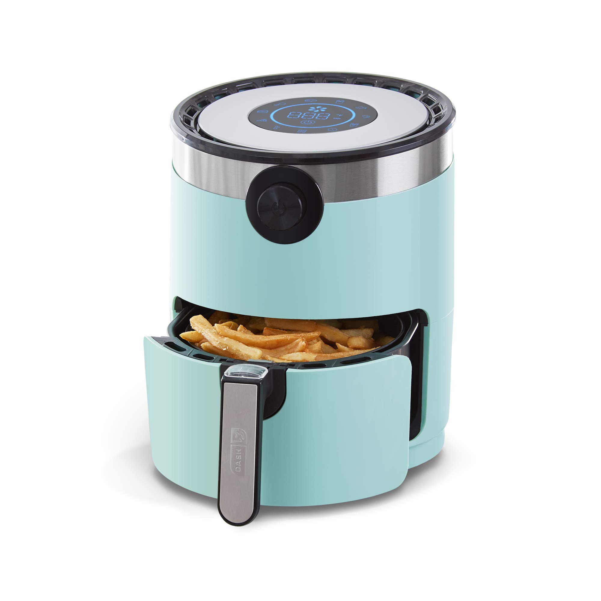 Dash DMAF360GBAQ02 Aircrisp® Pro Digital Air Fryer with 8 Presets - 3 Quart Aqua Air Fryer Oven with Digital Display, Temperature Control, Non-Stick Basket & Auto Shut Off - Perfect for Healthy Cooking, Meal Prep & Family Dinners