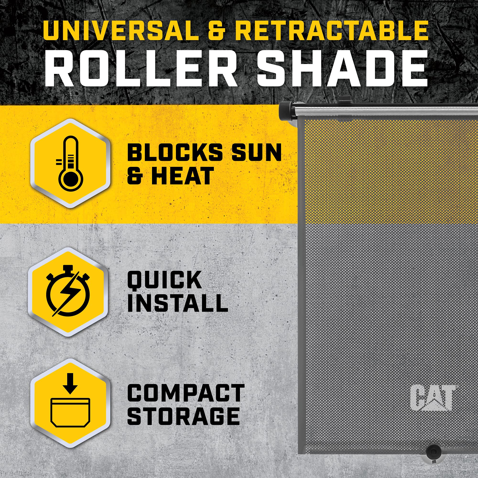 CAT® Retractable Car Window Shades 2-Pack (14in x 19in) - UV Protection Sun Shades for SUV, Truck & Vehicle Back Windows - Baby Safe Car Visor & Sunscreen Blinds for Road Trips & Family Travel