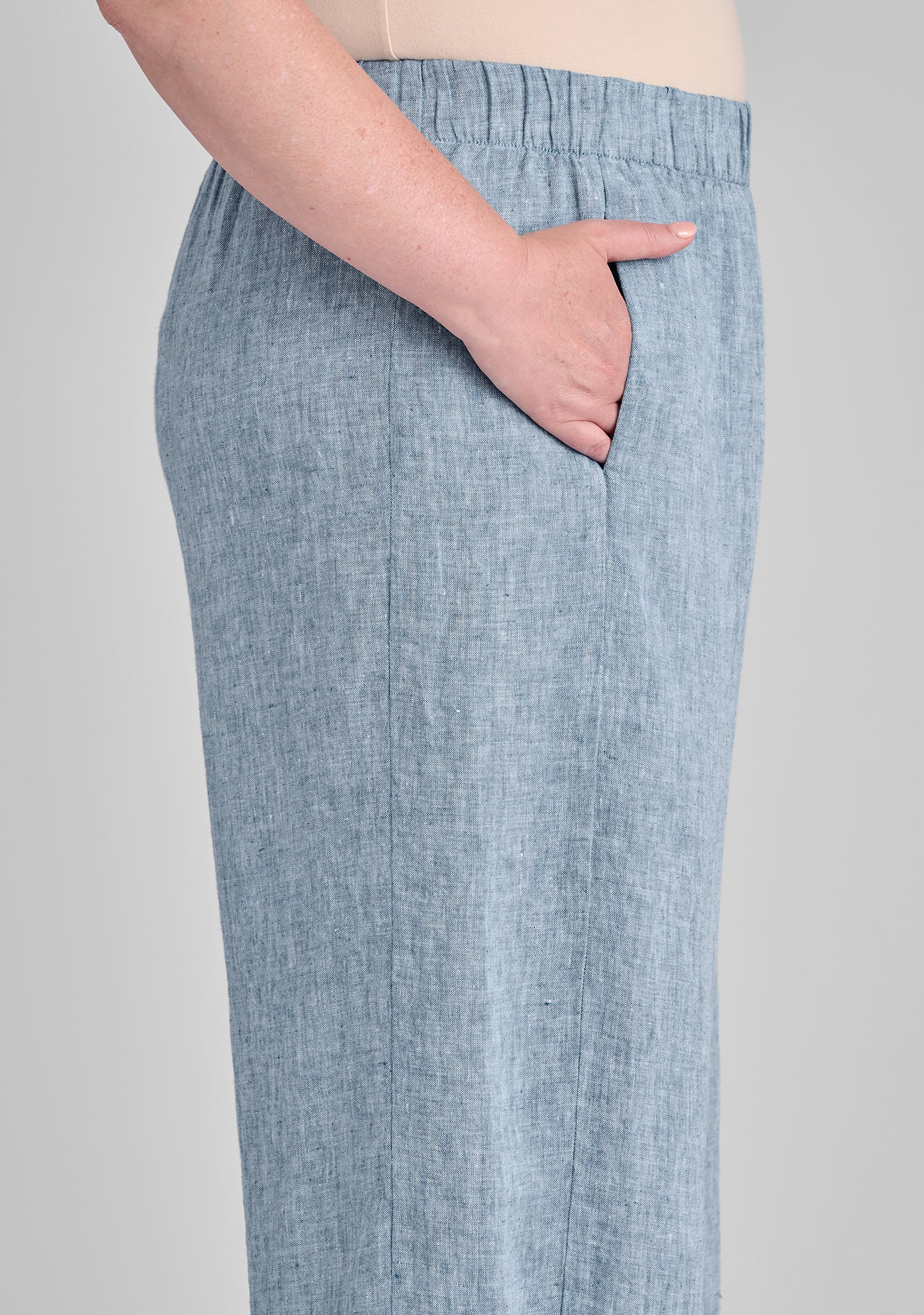 Breathable Linen Panel Pants with Elastic Waistband - Comfortable Casual Pants for Women | Perfect for Summer, Travel & Lounge Wear