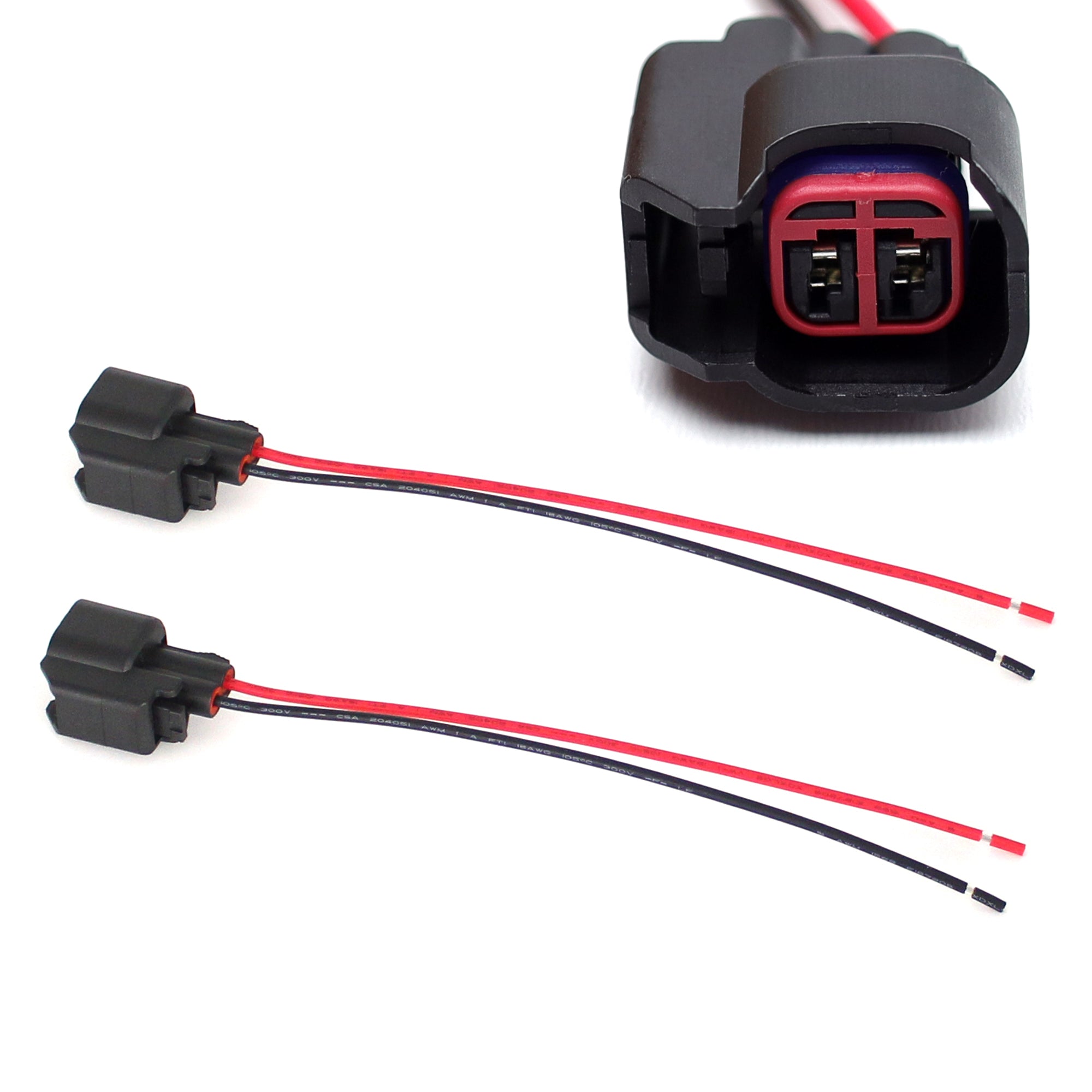 2-Pack 2 Pin ABS Wheel Speed Sensor Waterproof Connectors with 5 Pigtail Harness - Compatible with Most Vehicles, Ideal for Automotive Repair & DIY Projects