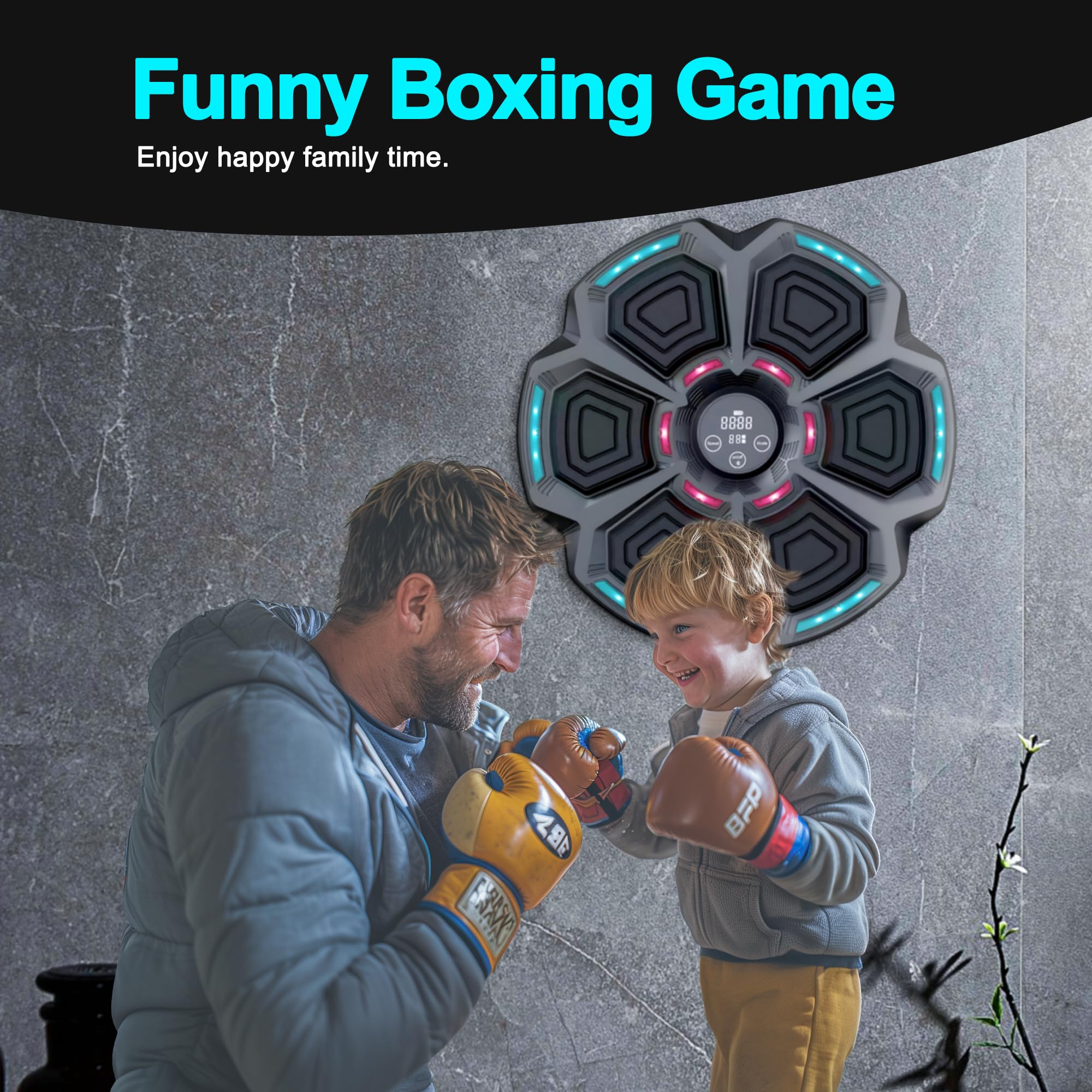 FICTOR Smart Bluetooth Interactive Wall-Mounted Boxing Trainer - Music Boxing Machine for Home Gym, Fitness, Kids & Adults - Perfect for Stress Relief, Cardio Workouts & Family Fun