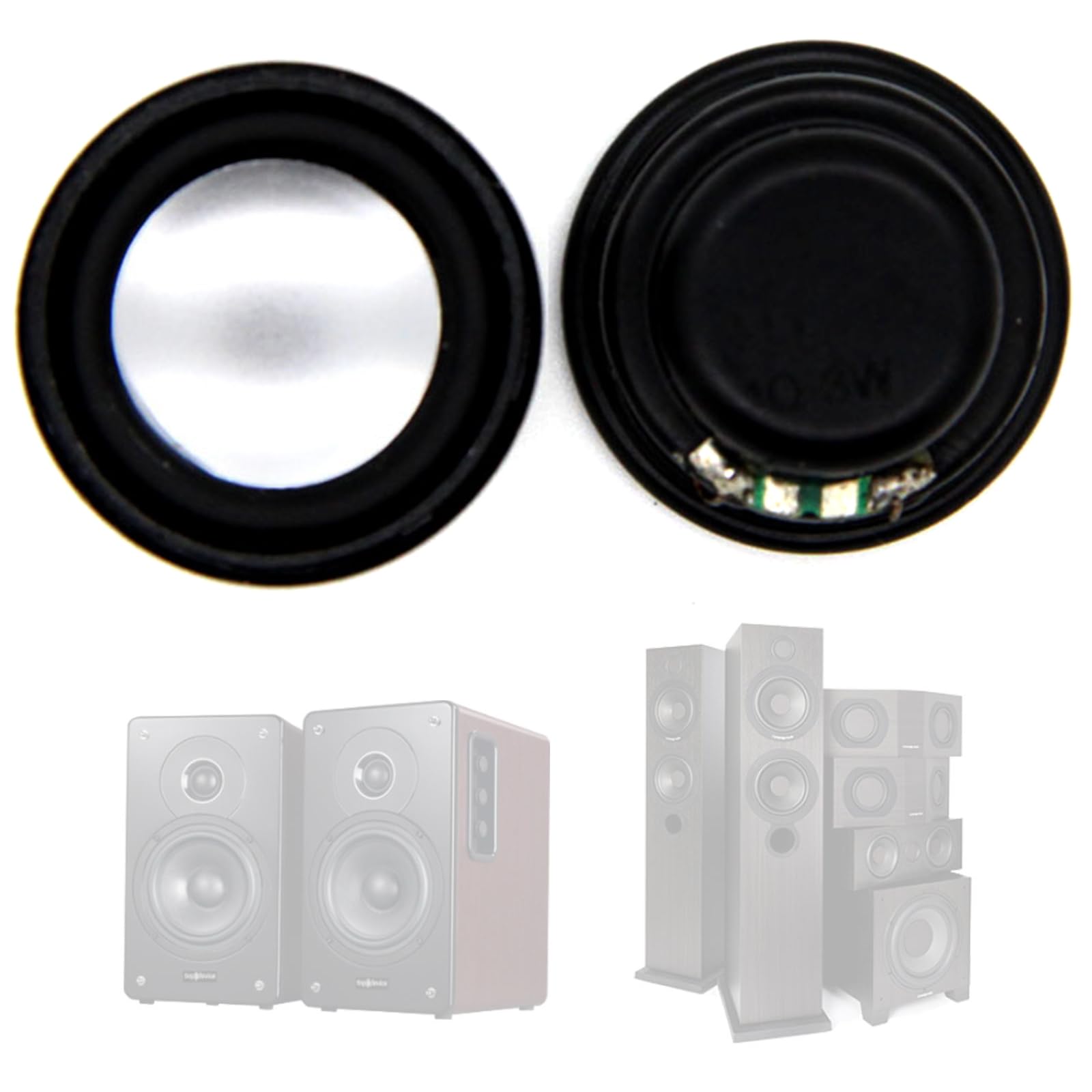 Haveratio 4Ohm 3W 27mm Inner Magnet Speaker Replacement - High Performance Metal Woofer Loudspeaker for DIY Audio Projects, Home Theater Systems, and Car Audio Upgrades