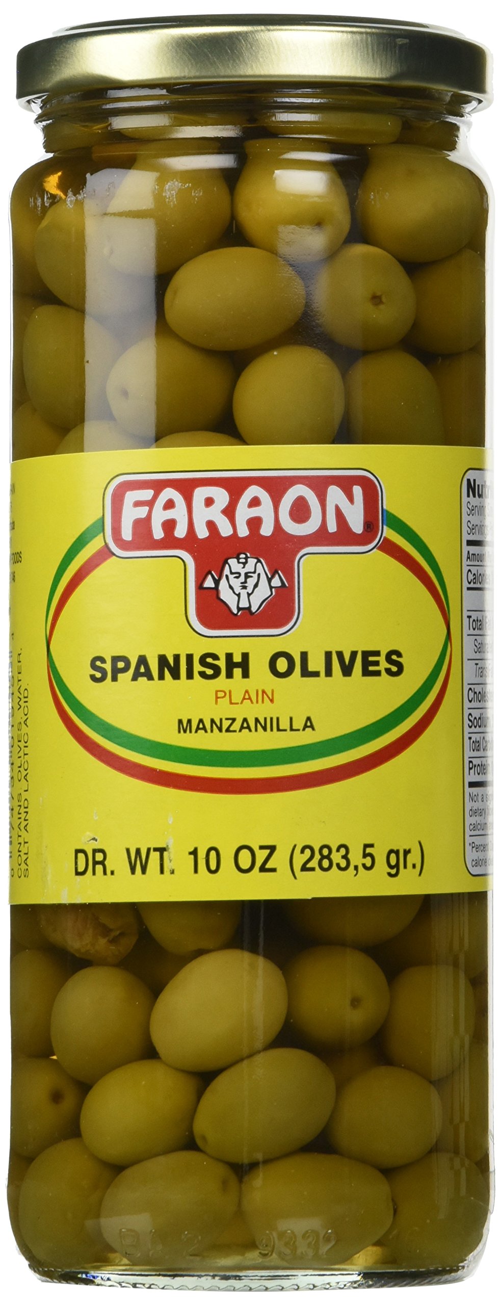 FARAON Premium Plain Olives, 10oz (Pack of 12) - Mediterranean Style Pitted Olives for Salads, Pizzas & Charcuterie Boards