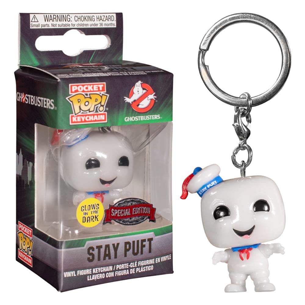 Funko Pocket POP! Ghostbusters Stay Puft Marshmallow Man Glow in The Dark Exclusive Vinyl Figure - Perfect for Collectors, Movie Fans & Night Light Decor