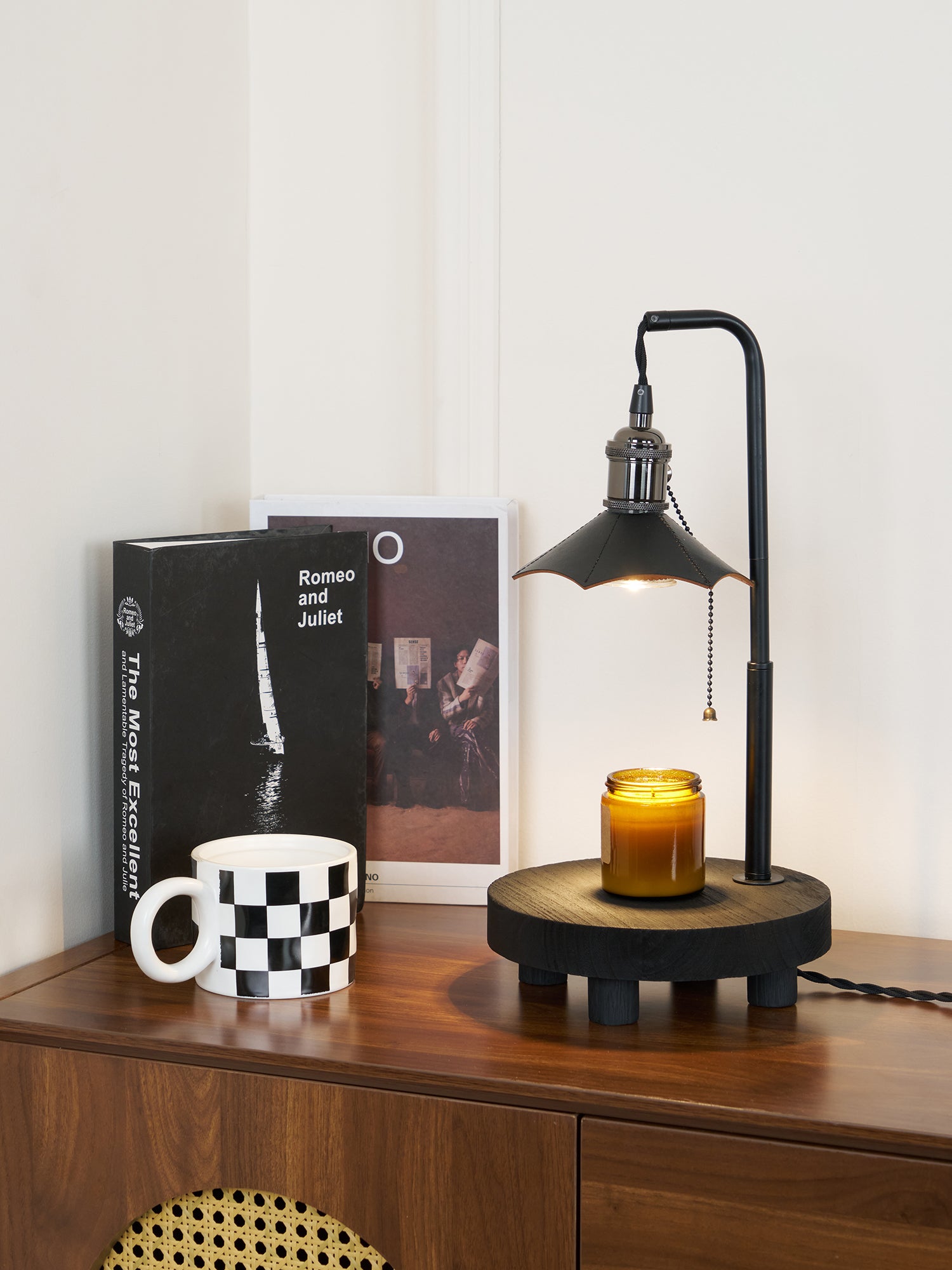 Modern Wooden Stool Table Lamp with USB Charging - Handcrafted Cordero Design for Bedroom, Living Room & Office Decor - Perfect Nightstand Lamp with Warm Ambient Lighting