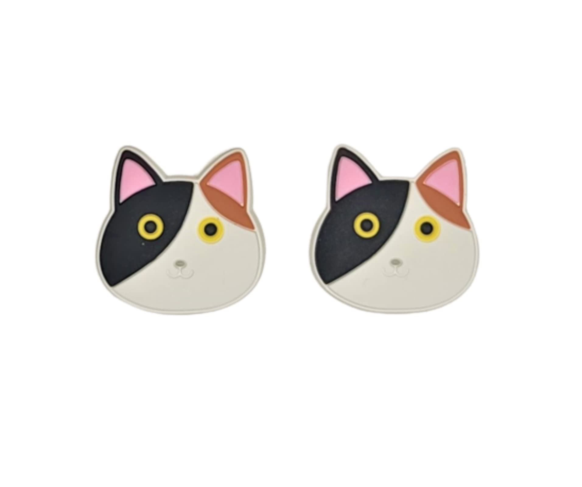 Cute Kitty Cat Shoe Charms for Crocs & Clogs - 2-Pack (White, Black, Orange) - Perfect for Kids & Adults, DIY Accessories for Shoes & Wristbands