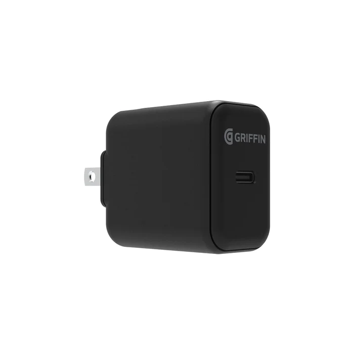 Griffin PowerBlock 30W USB-C Wall Charger - Fast Charging, Compact Design, Black - Perfect for iPhone, Android, Travel & Home Use