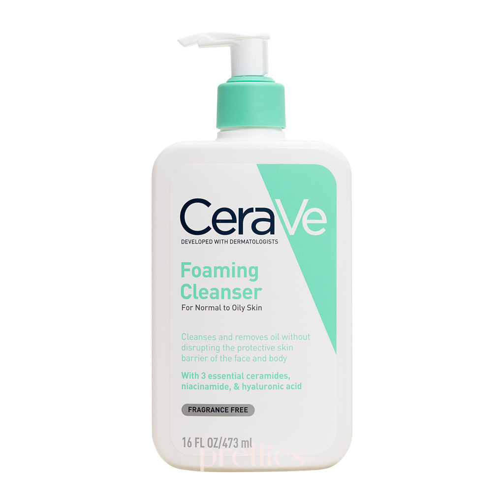 CeraVe Foaming Facial Cleanser 16oz for Normal to Oily Skin | Hydrating & Non-Irritating | Daily Face Wash for Acne-Prone & Sensitive Skin | Morning & Night Skincare Routine
