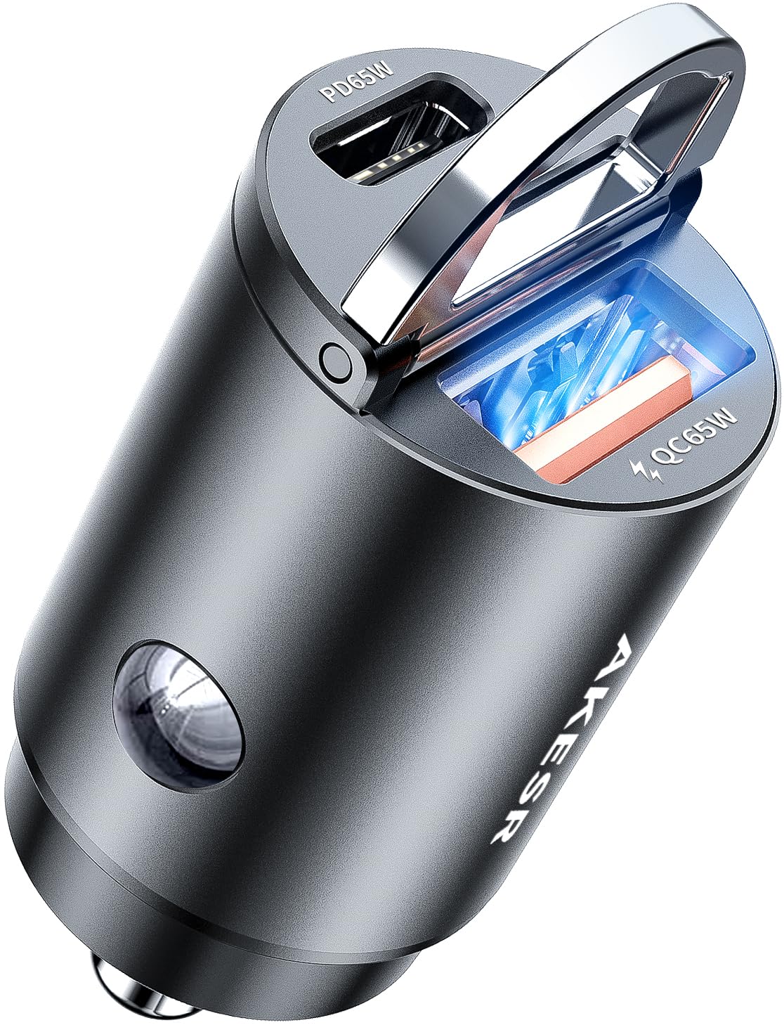 65W USB C Car Charger Fast Charging Adapter - Dual Port 12V Cigarette Lighter Phone Charger for iPhone 16/15/14 Pro/Max, Samsung Galaxy S25/S24/S23 Ultra, Google Pixel - Compact Car Accessories for Road Trips & Daily Commute