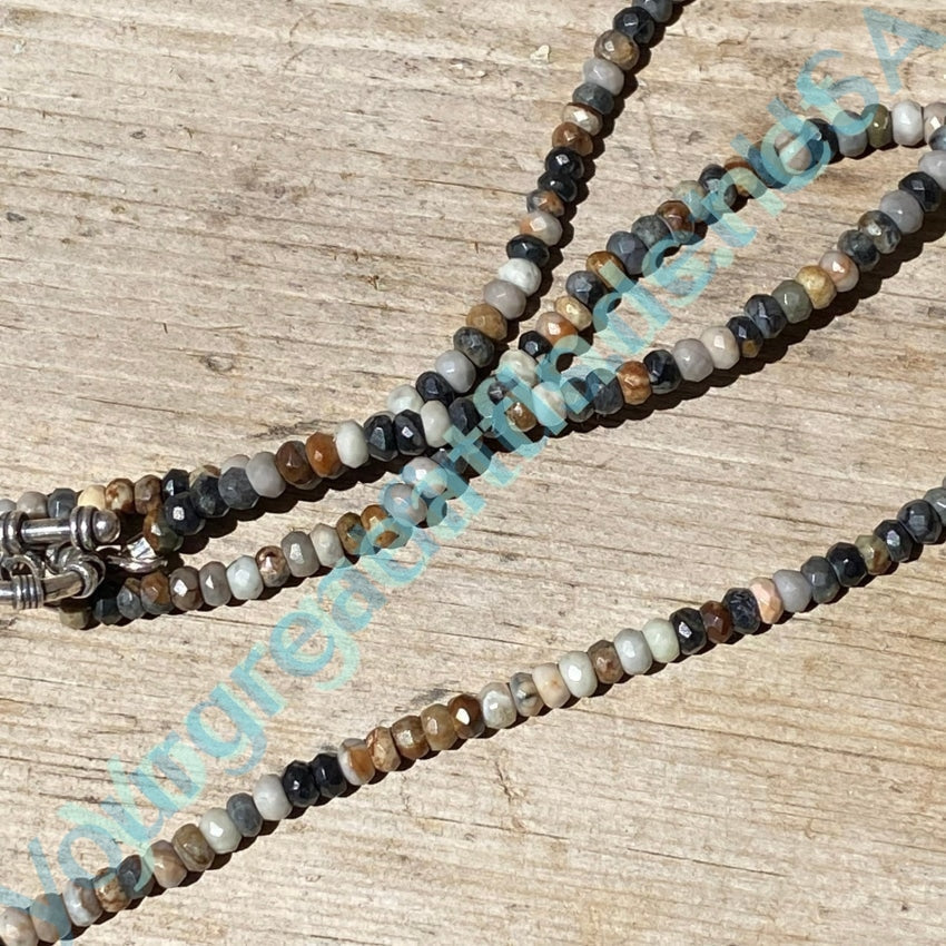 Tiny Faceted Gemstone Beaded Necklace Sterling Silver - Elegant Handmade Jewelry for Women, Perfect for Weddings, Parties & Everyday Wear