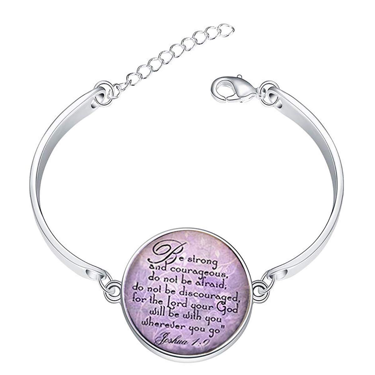 Adjustable Silver Bracelets for Women - Strong & Courageous Personalized Fashion Chain Link Jewelry - Perfect for Gifts, Daily Wear & Special Occasions