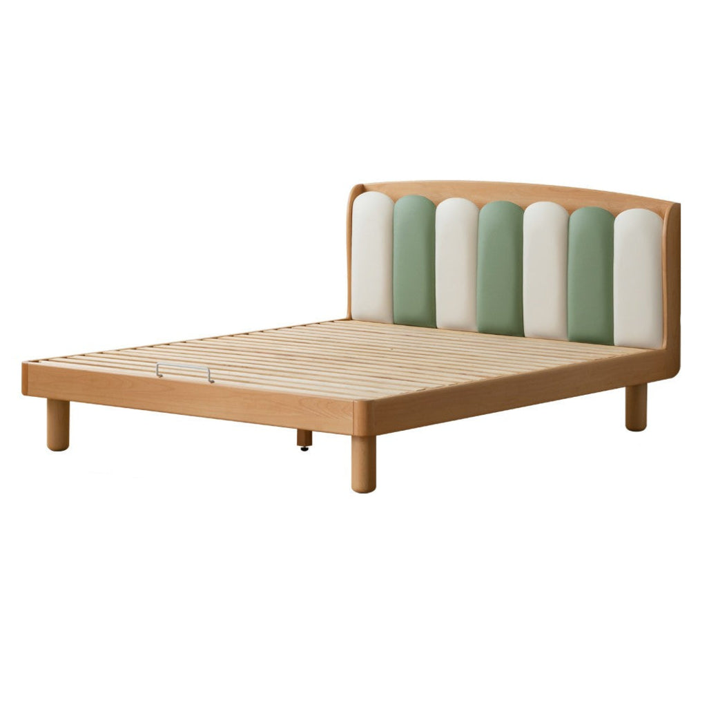 Solid Beech Wood Soft Single Kids Bed - Durable & Safe Children's Bedroom Furniture for Toddlers & Teens - Perfect for Bedrooms, Daycare, and Guest Rooms