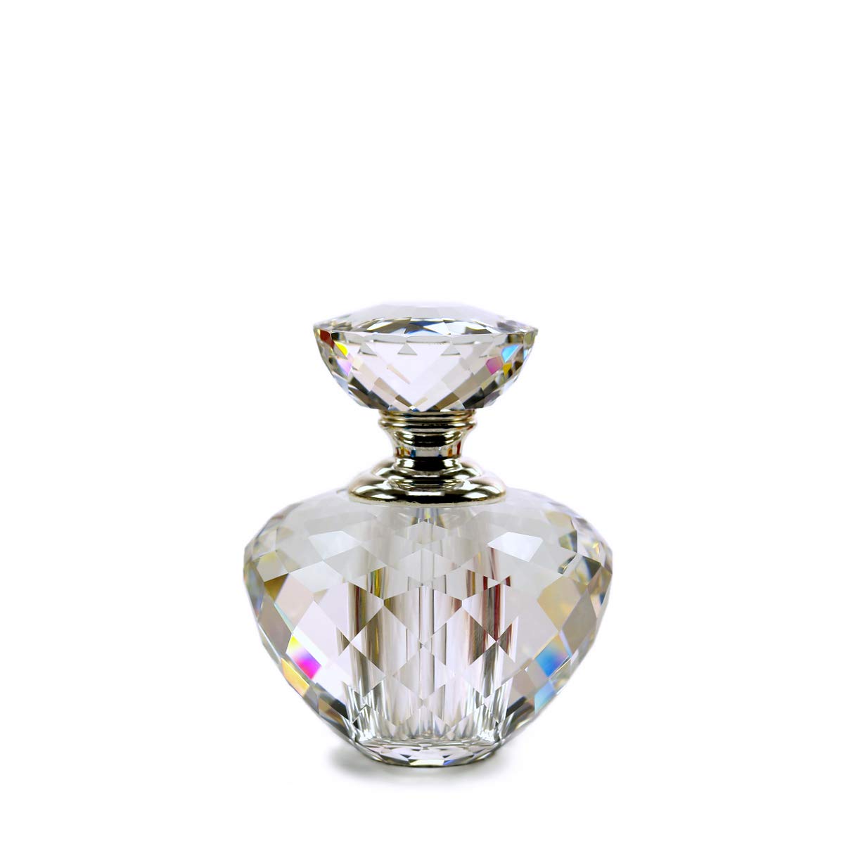 KECHU 12ml Refillable Crystal Clear Glass Perfume Bottle - Empty Transparent Travel Container for Essential Oils, Fragrances & DIY Blends | Perfect for Purse, Gym Bag & Home Vanity Organizer