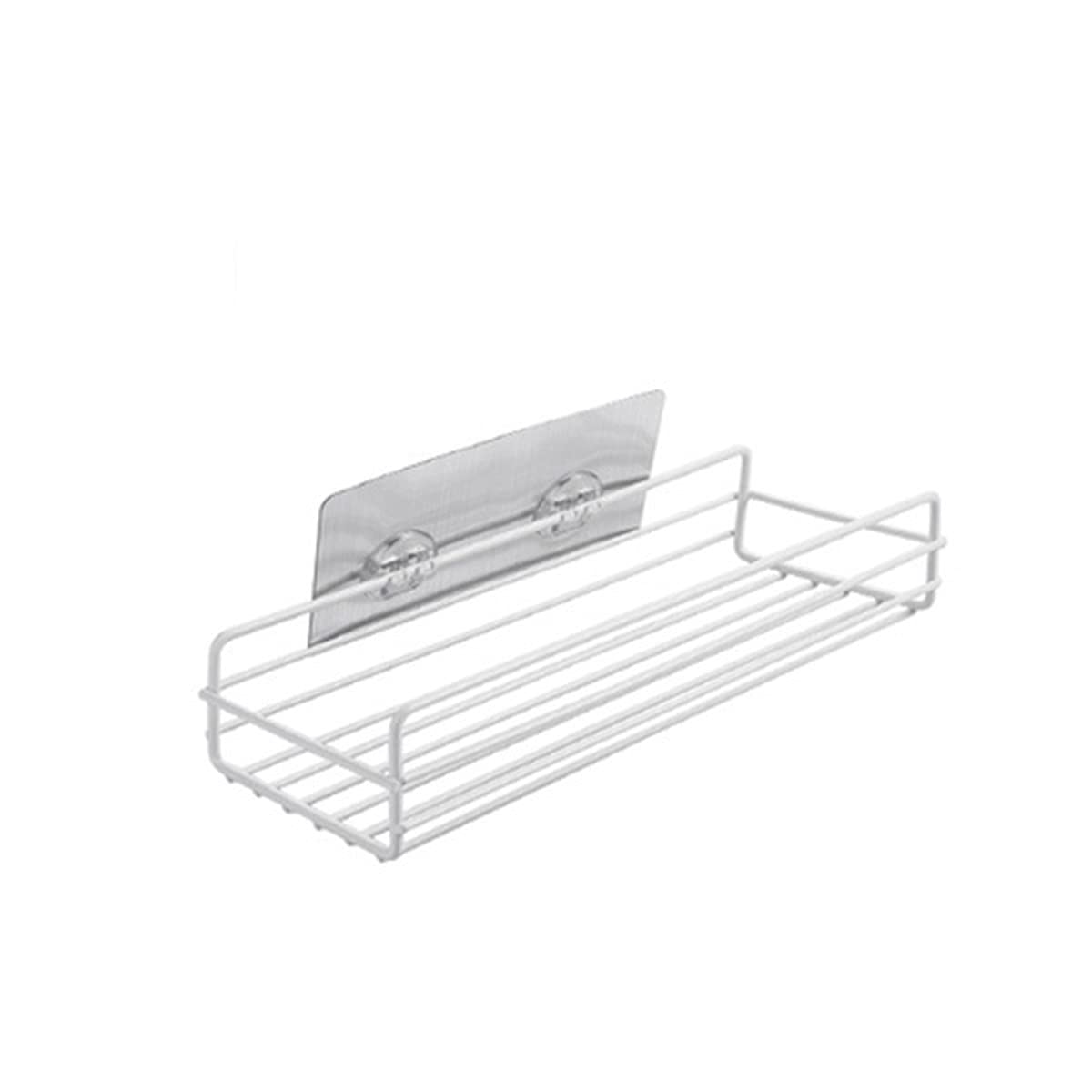ZTBH Floating Bathroom Shelf - Wall Mounted Corner Storage Rack for Shower & Toilet Organization (White)