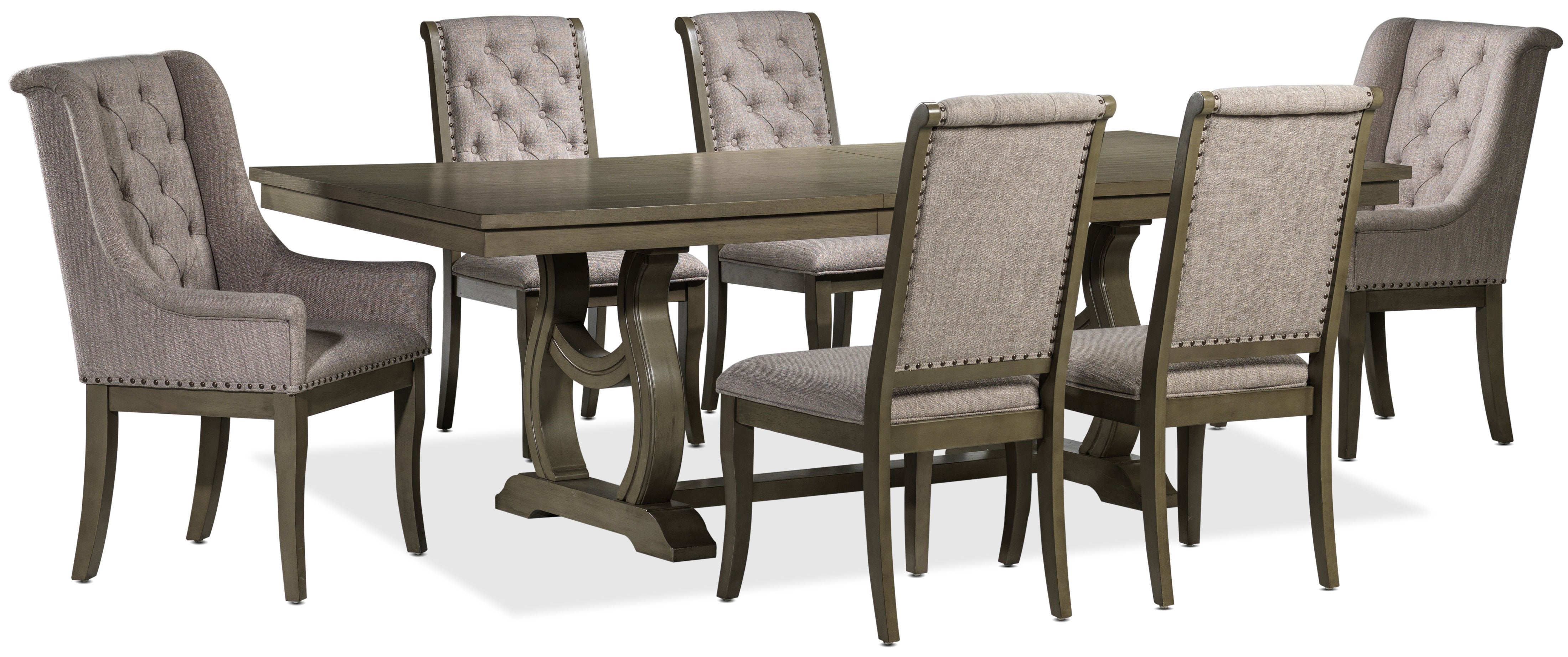 Cleopatra 7-Piece Extendable Dining Table Set - Solid Oak Wood - Perfect for Family Dinners & Entertaining Guests