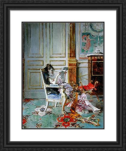 Black Ornate Wood Frame with Double Matting